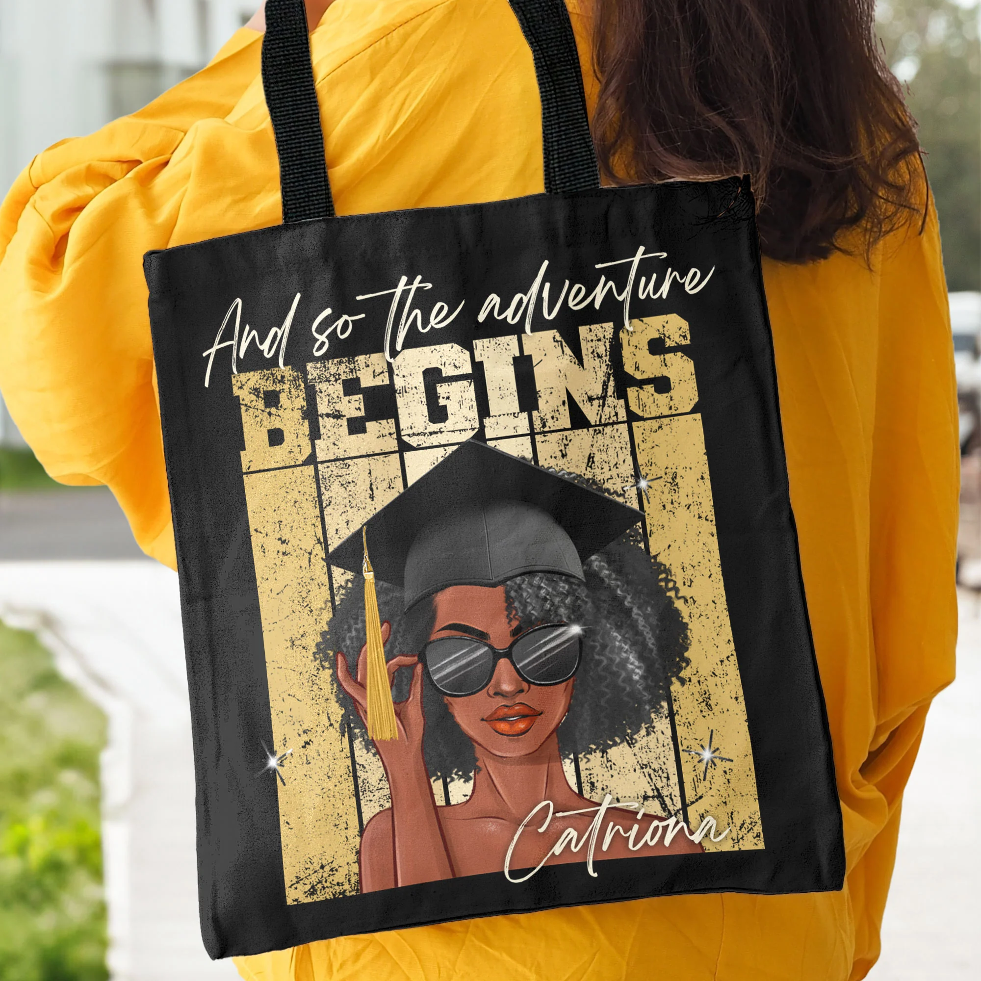 Graduation And So The Adventure Begins - Personalized Tote Bag - Image 4