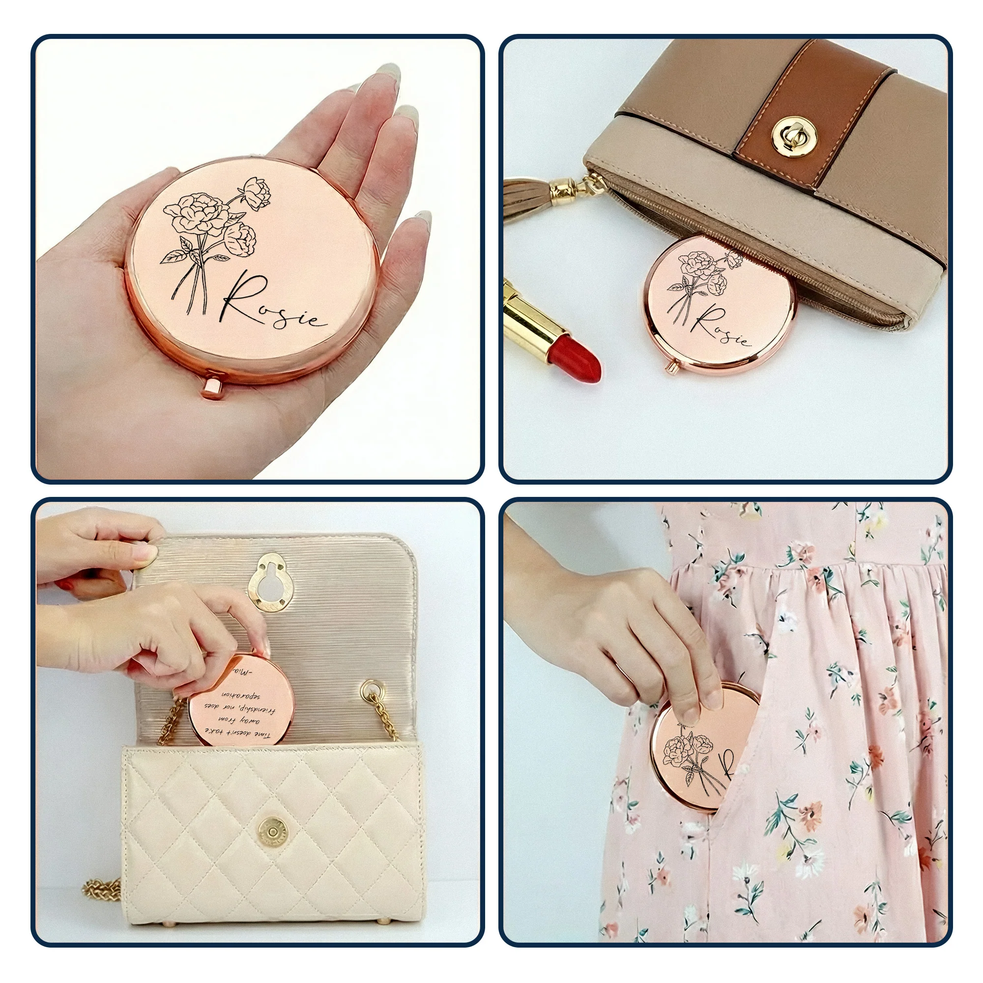 Graduation Custom Name - Personalized Compact Mirror - Image 6