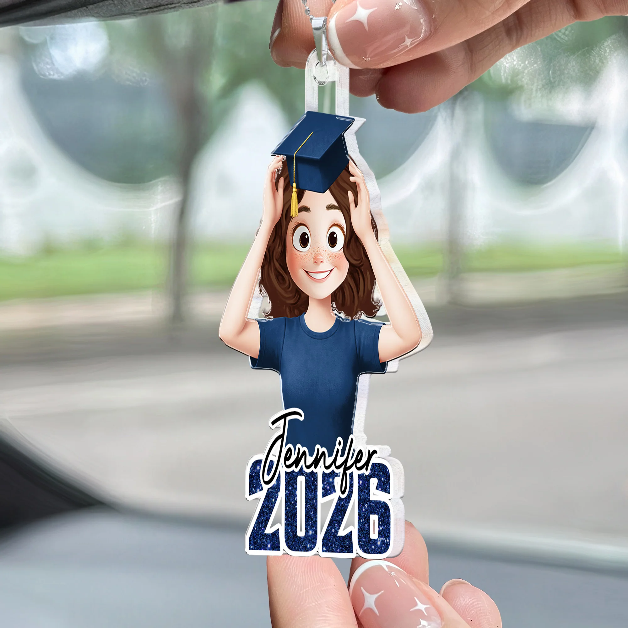 Graduation Custom Name - Personalized Rear View Mirror Accessory - Image 2