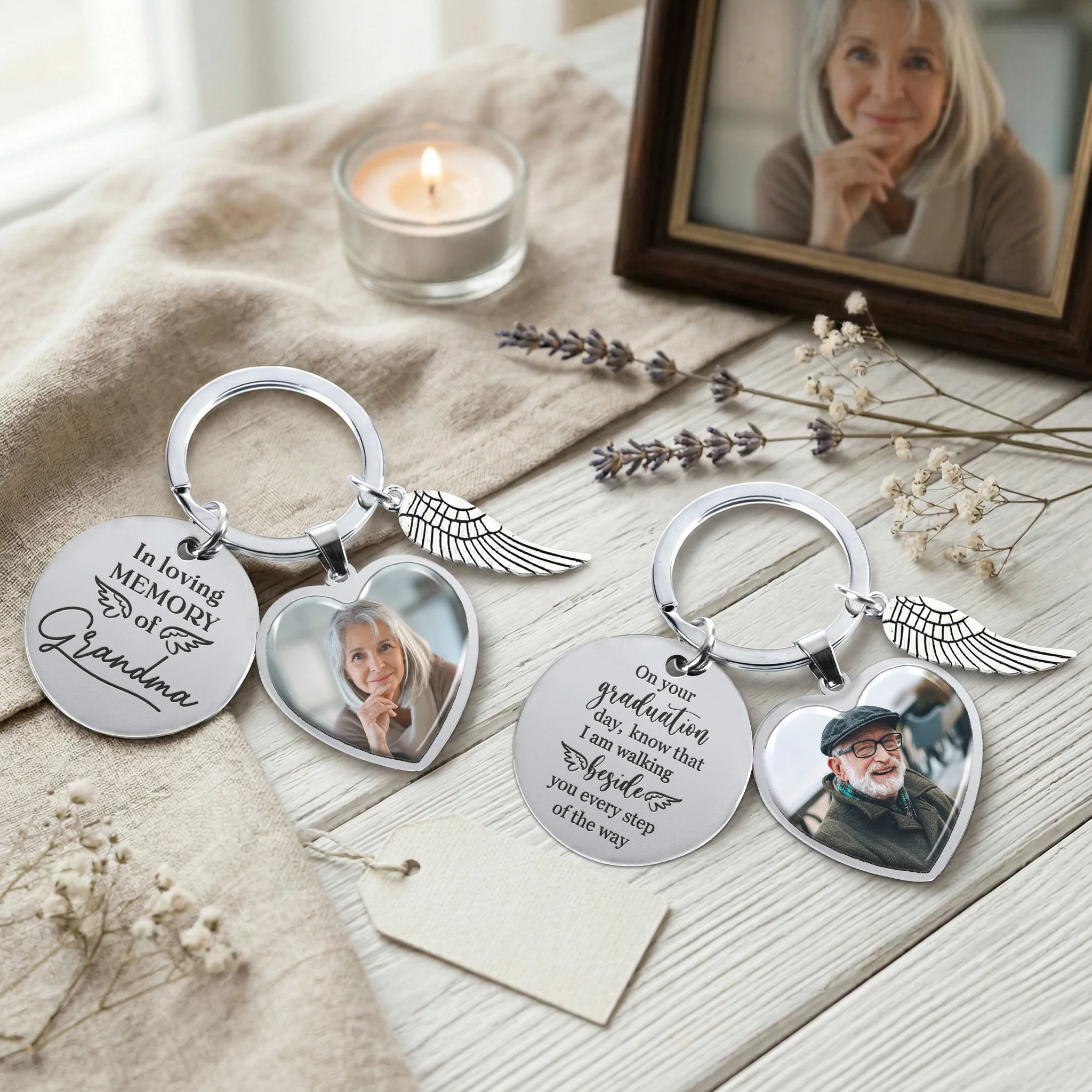 Graduation Day Memorial Custom Photo - Personalized Keychain - Image 2