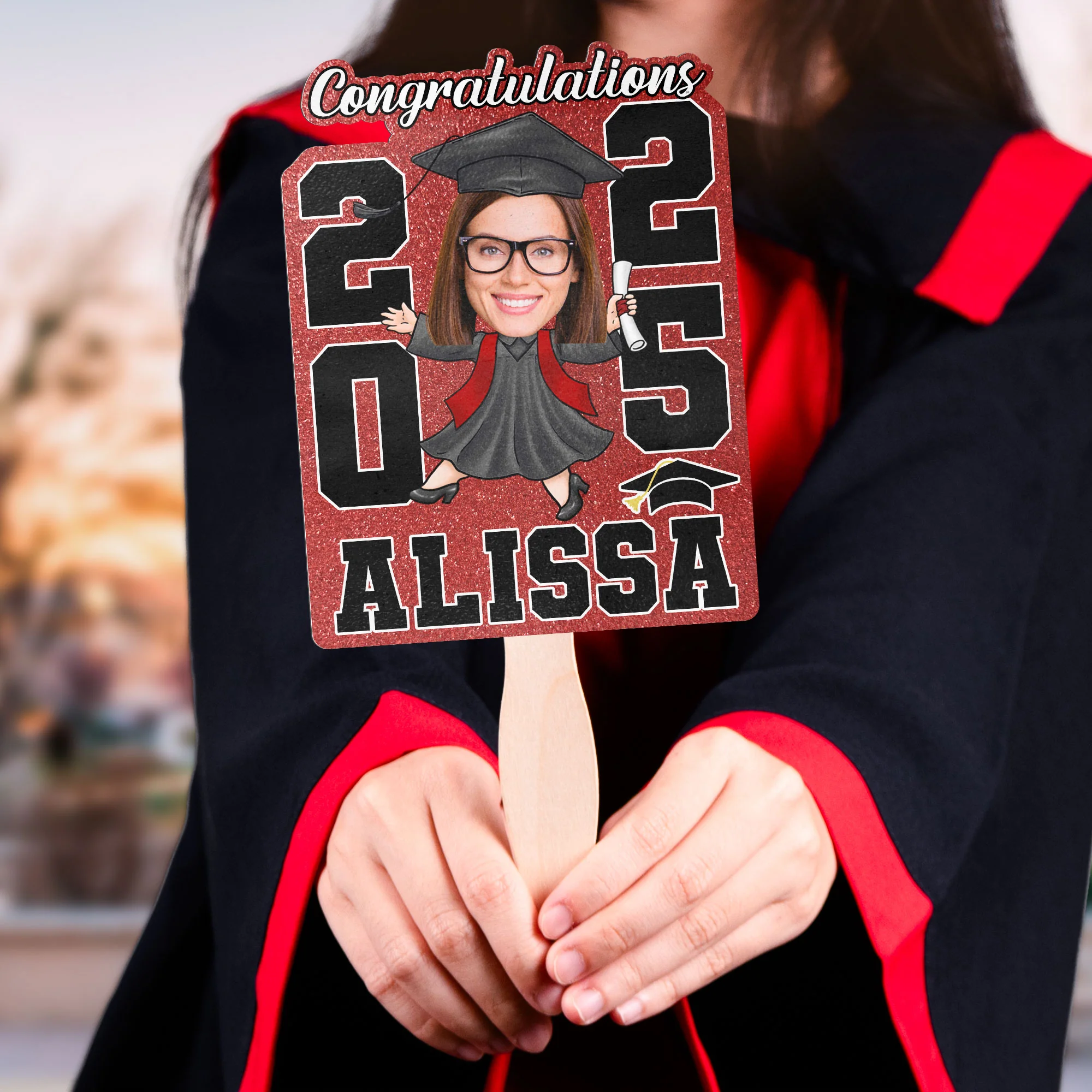 Graduation Fan We're So Proud Of You - Custom Graduation Fan With Picture - Image 2