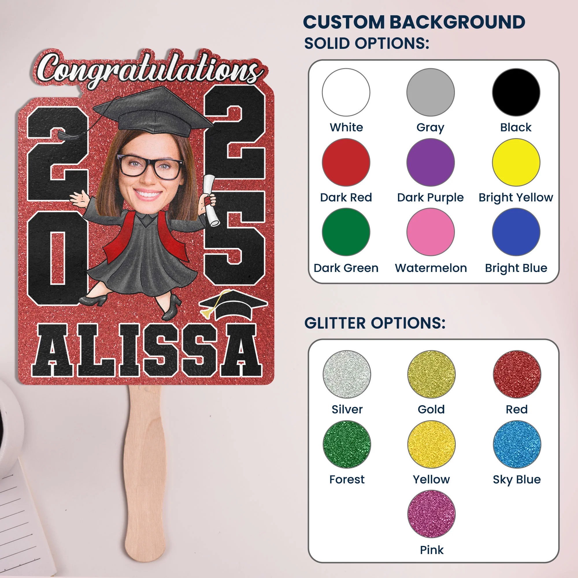 Graduation Fan We're So Proud Of You - Custom Graduation Fan With Picture - Image 6