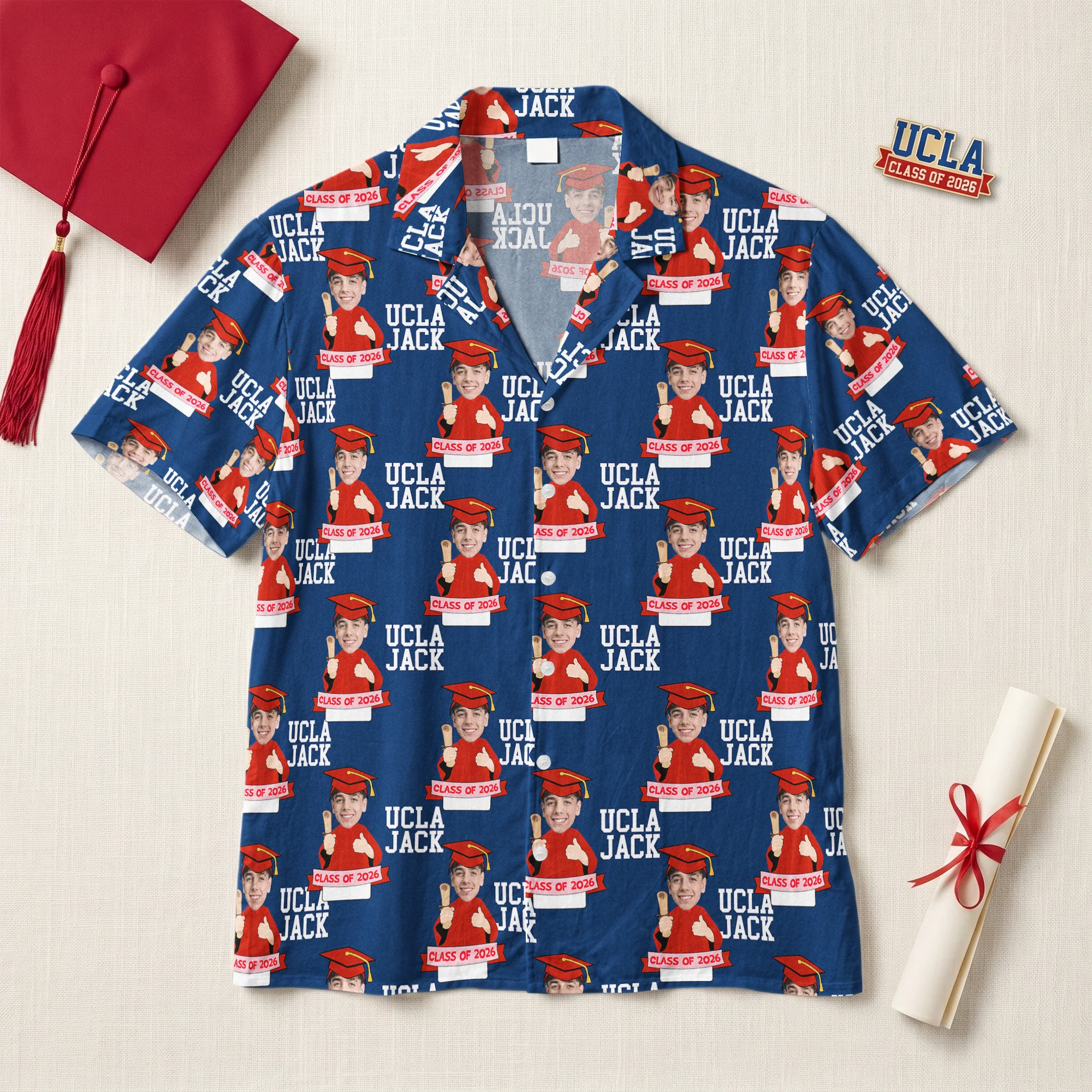 Graduation Funny Custom Photo - Personalized Hawaiian Shirt - Image 4
