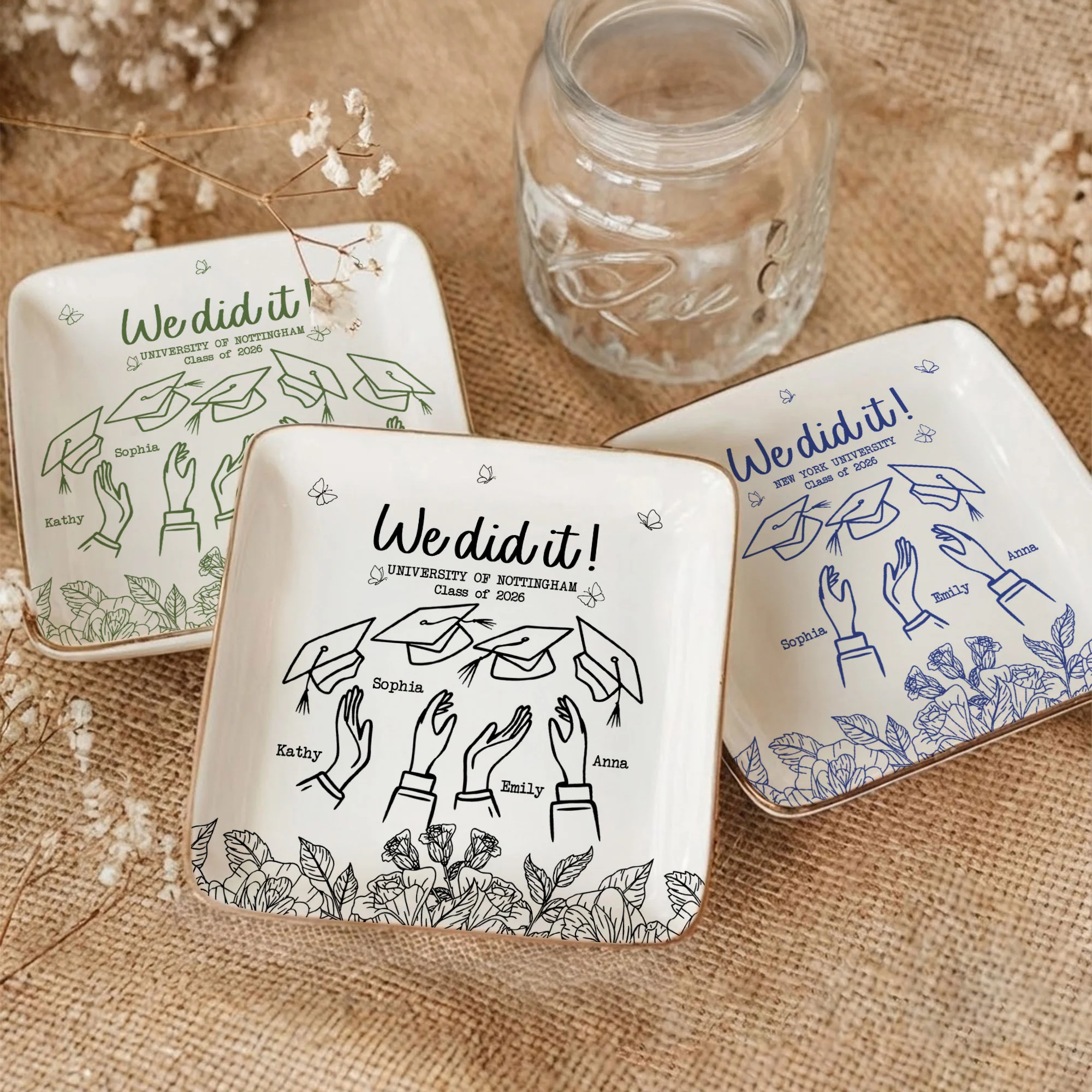 Graduation Gift For Friends - Personalized Jewelry Dish - Image 2