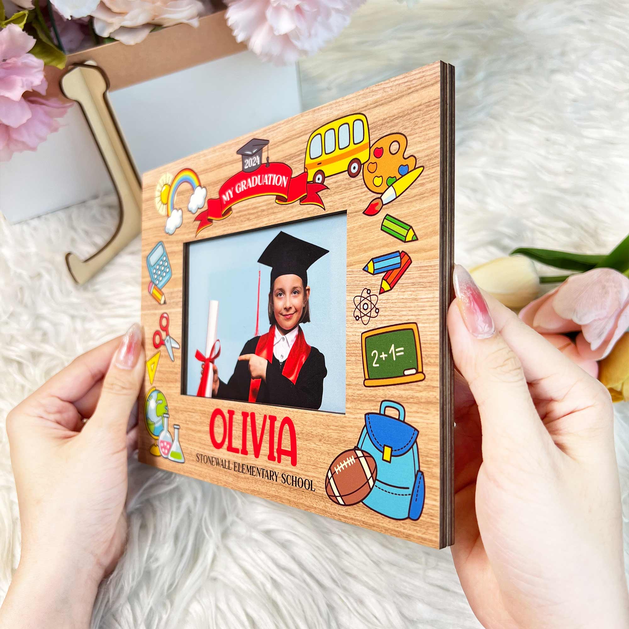 Graduation Gift For Kid - Personalized Wooden Photo Plaque - Image 6