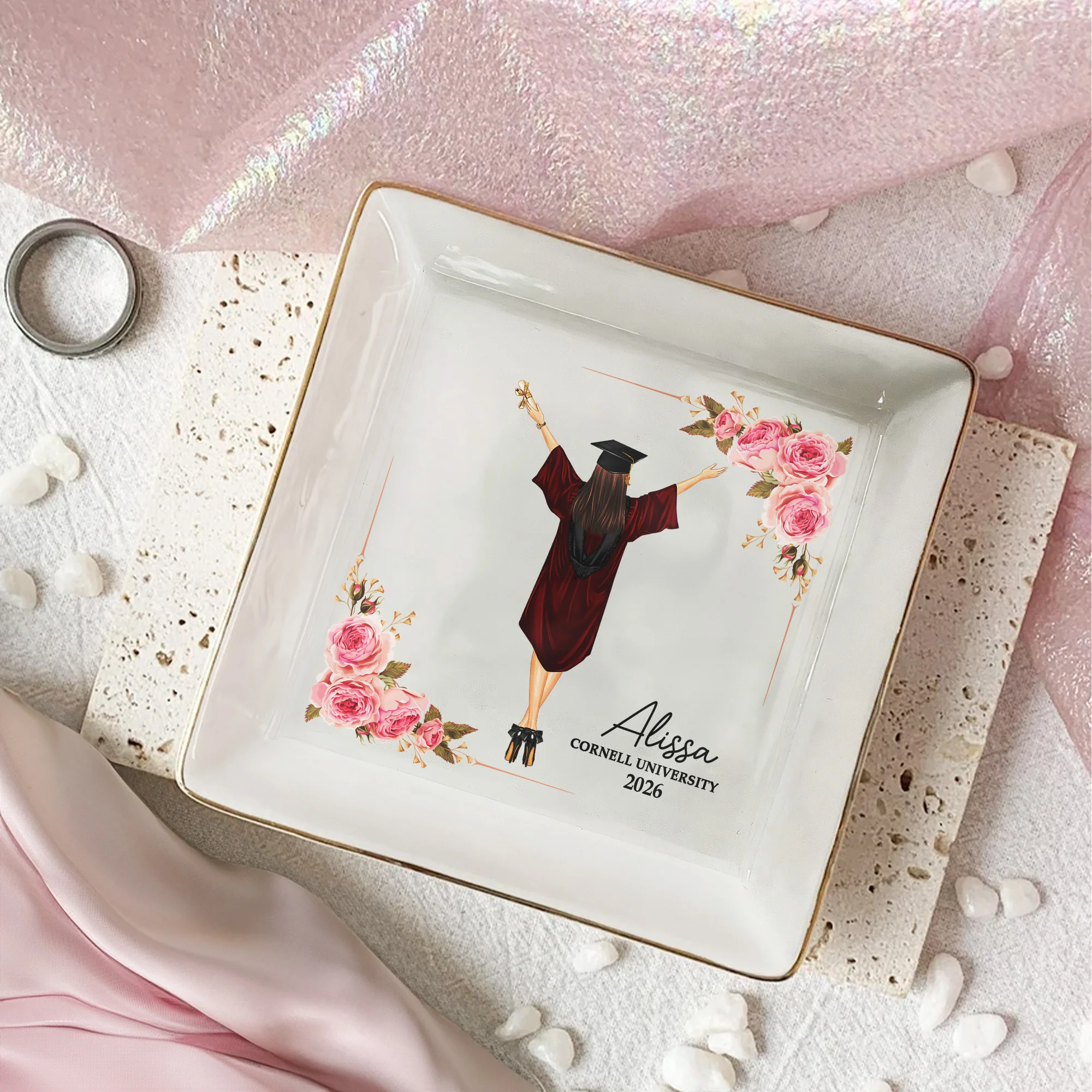 Graduation Gift Jewelry Dish - Personalized Jewelry Dish - Image 2