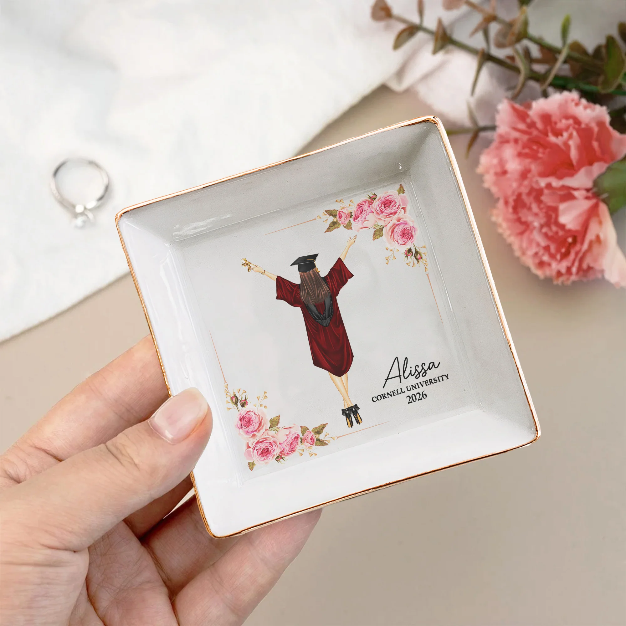 Graduation Gift Jewelry Dish - Personalized Jewelry Dish - Image 3