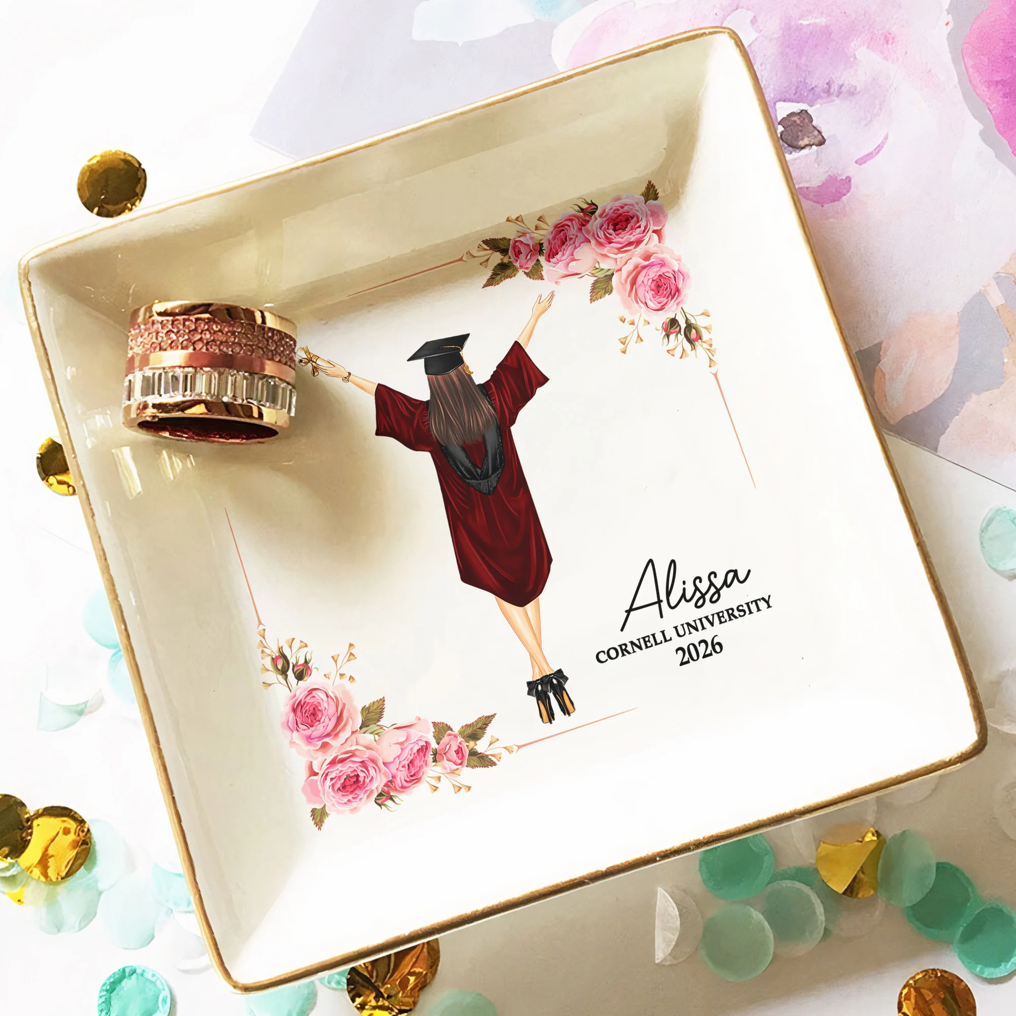 Graduation Gift Jewelry Dish - Personalized Jewelry Dish - Image 4