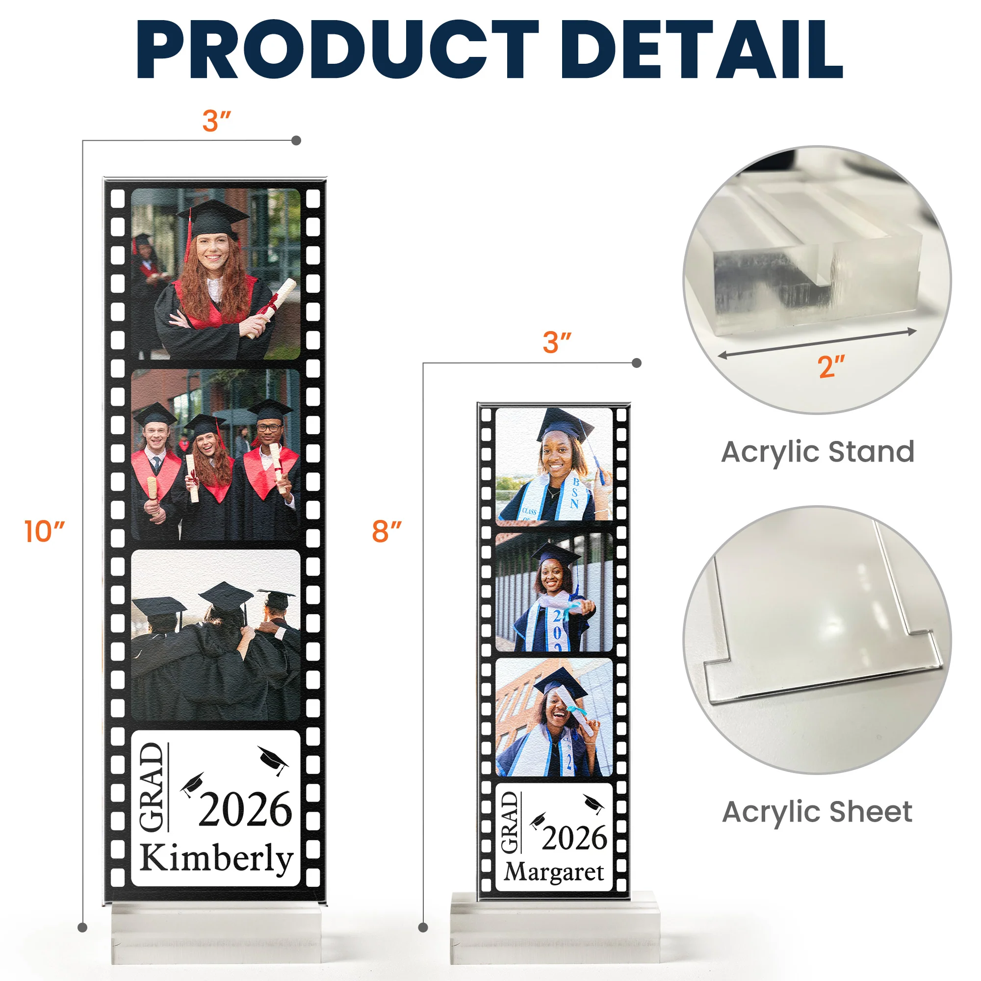 Graduation Gift, Seniors, Highschool, College Gift - Custom Acrylic Photo Film Strip - Image 6