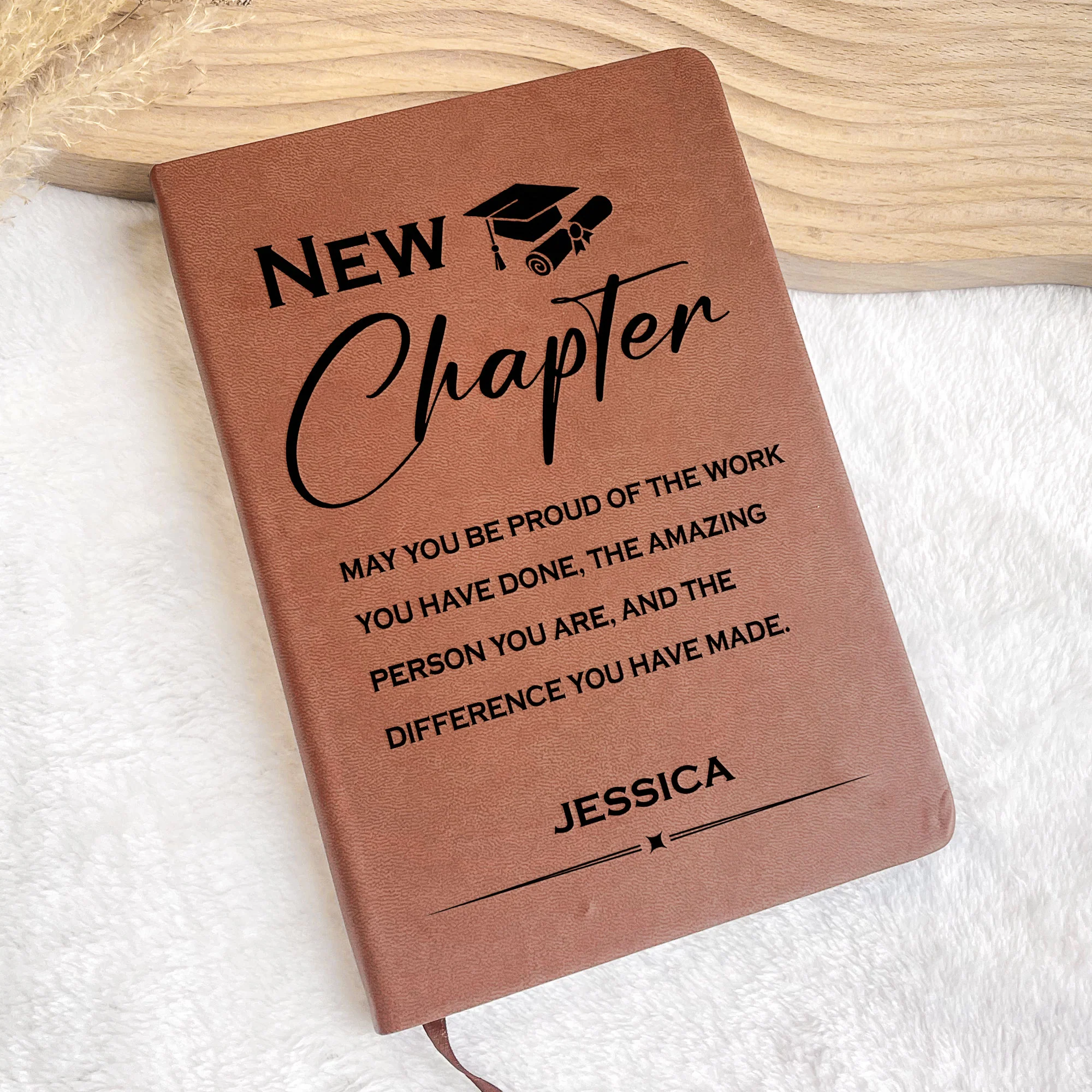 Graduation May You Be Proud Of The Work - Personalized Leather Journal - Image 3