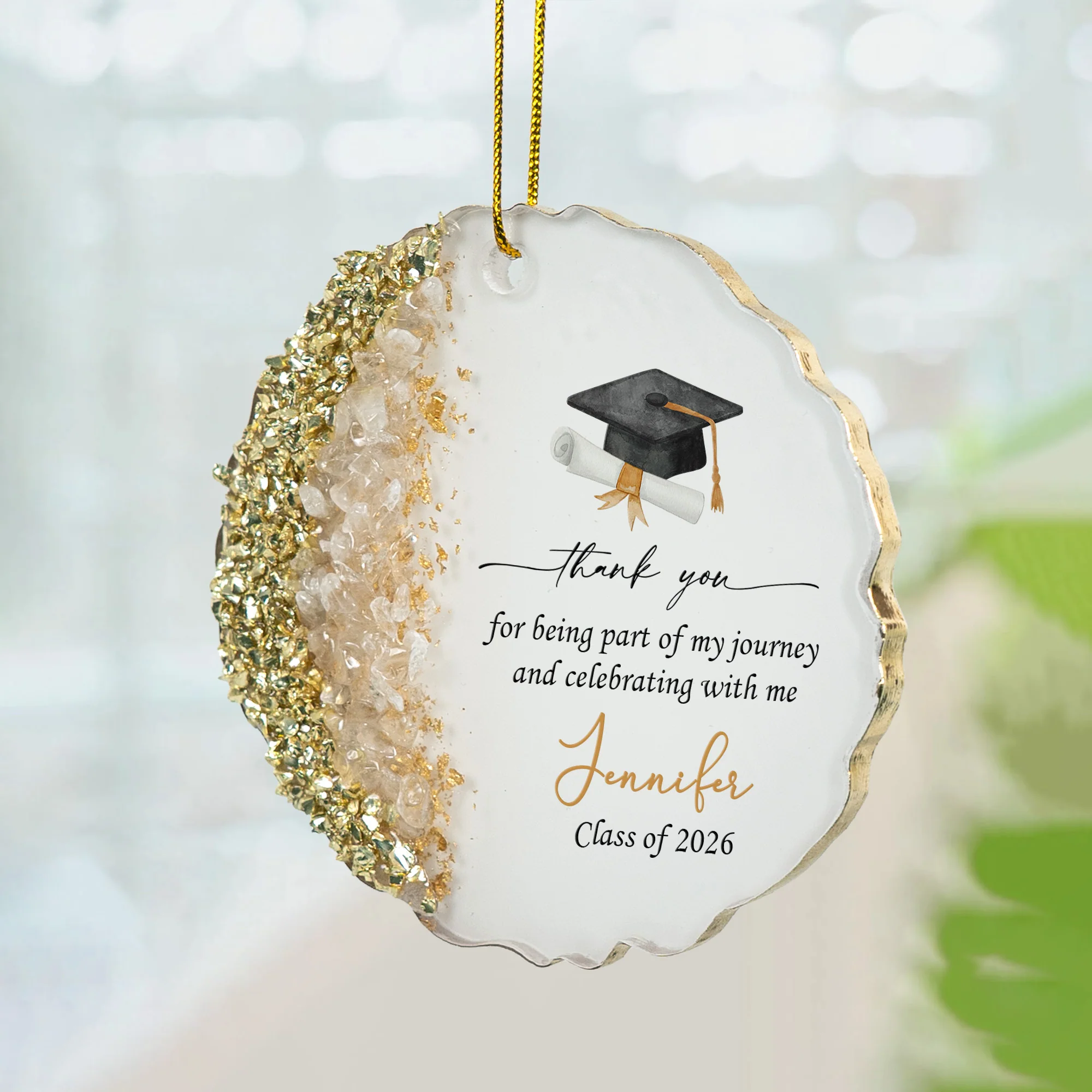 Graduation Party Favors - Personalized Resin Ornament - Image 6