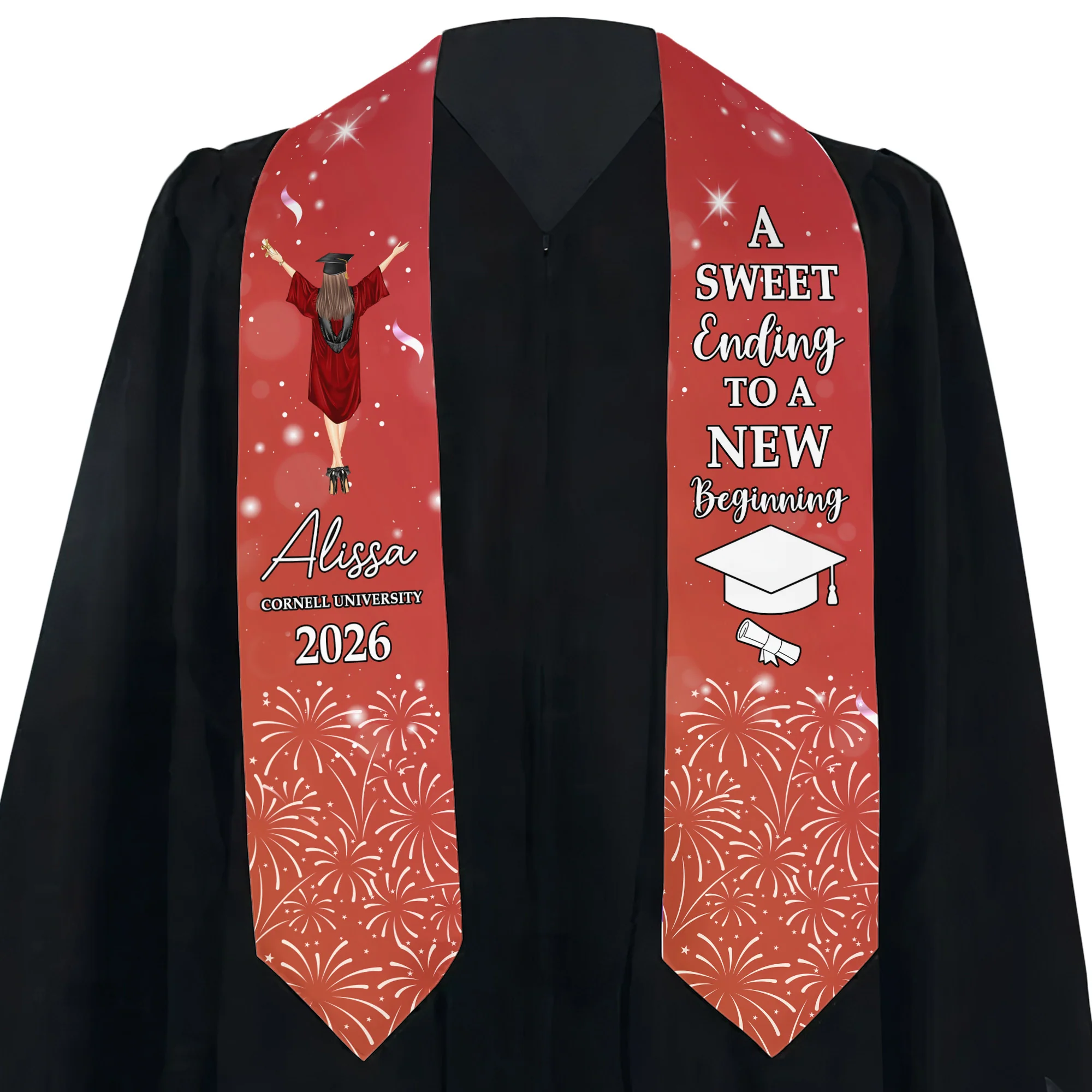 Graduation Stole A Sweet Ending To A New Beginning - Personalized Graduation Stole - Image 4