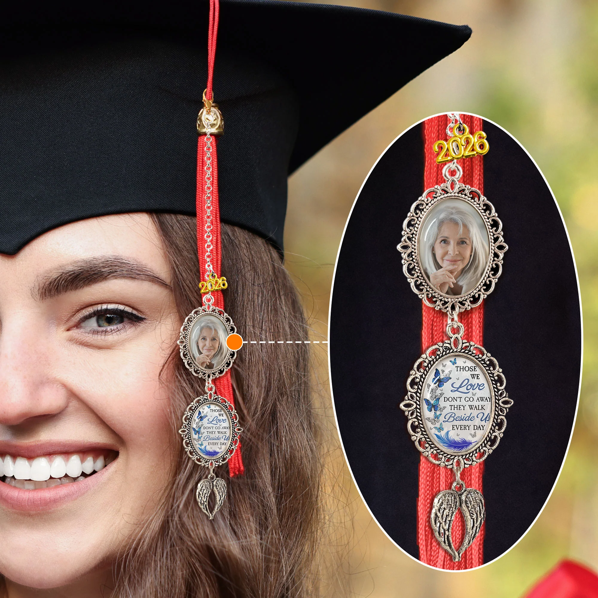 Graduation They Walk Beside Us Every Day - Custom Graduation Tassel Photo Charm - Image 5
