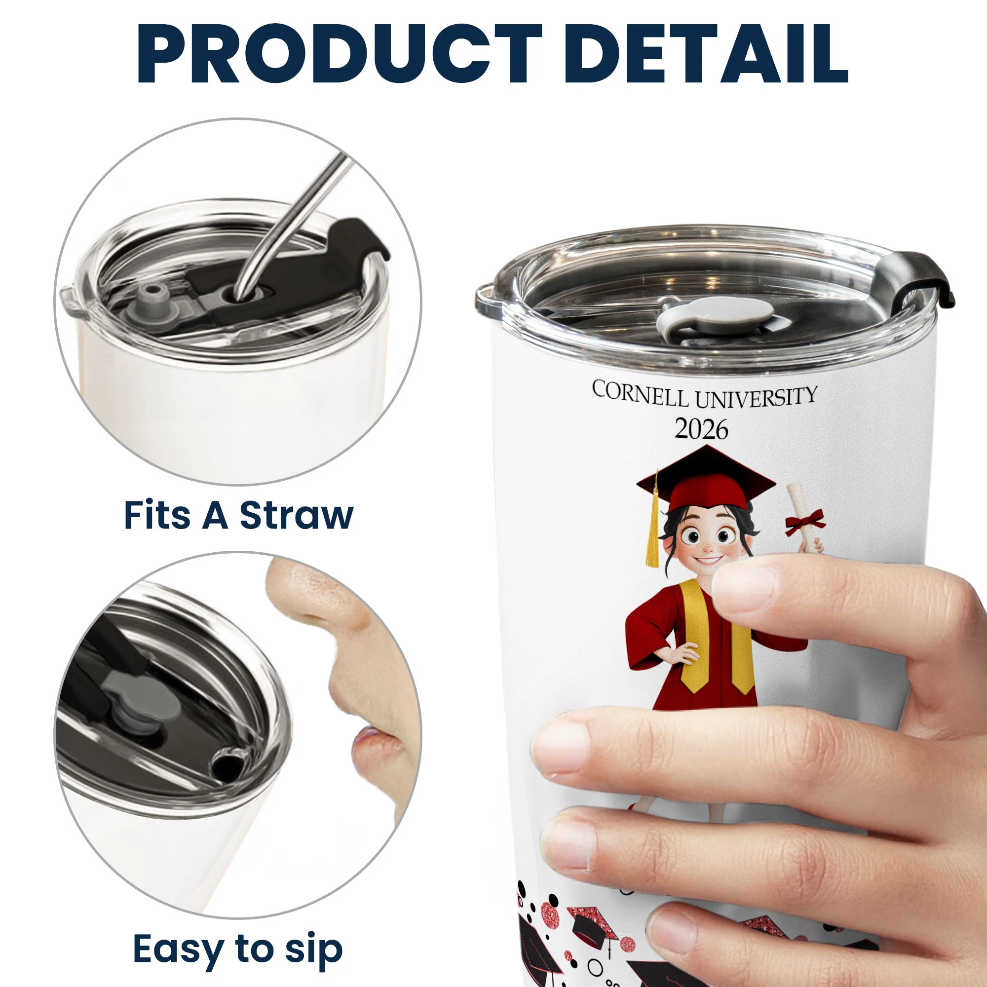 Graduation You Believed You Could So You Did - Personalized Tumbler Cup - Image 5