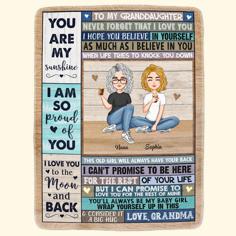 Grandkid - You Are My Sunshine - Personalized Blanket - Image 3