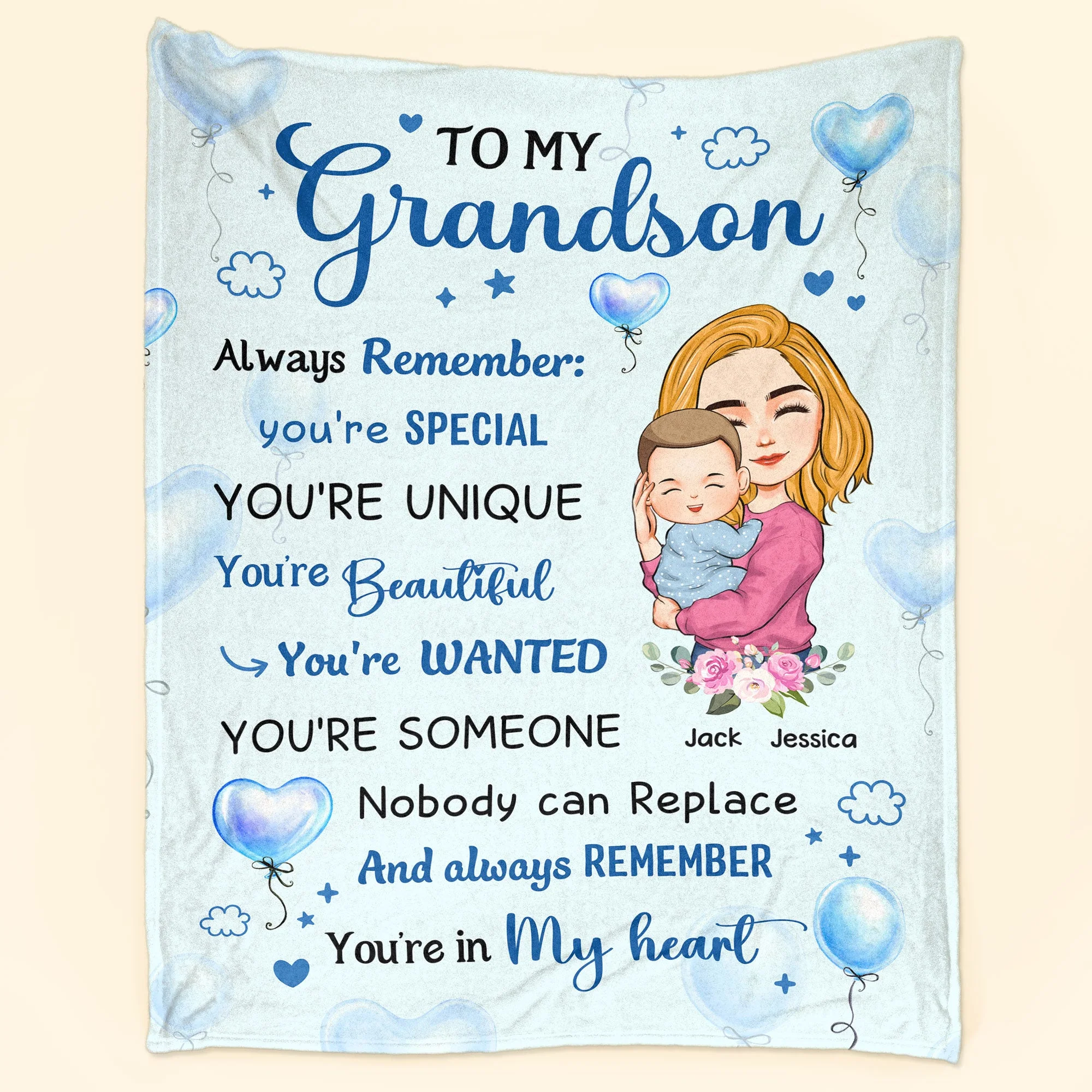 Grandkid, You're Special - Personalized Blanket - Image 2
