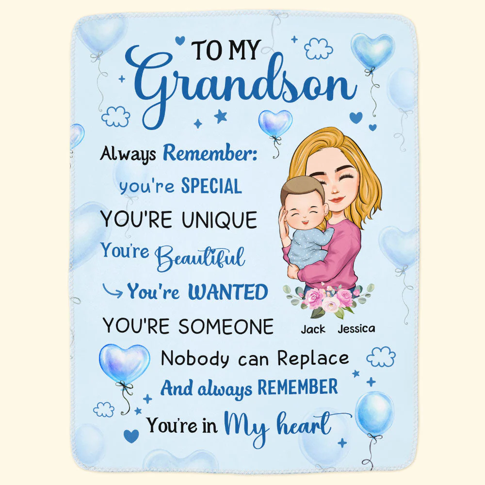 Grandkid, You're Special - Personalized Blanket - Image 4