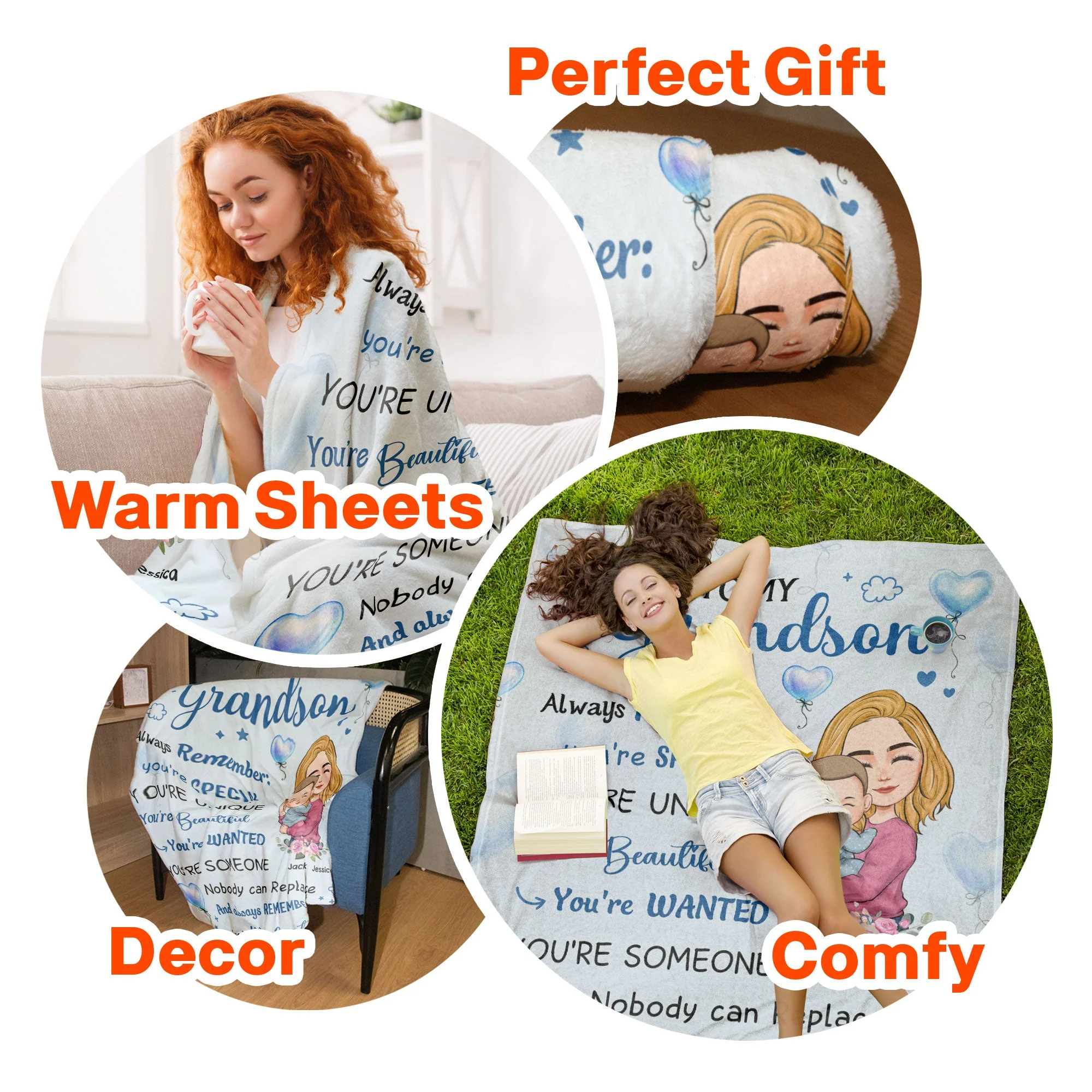 Grandkid, You're Special - Personalized Blanket - Image 7