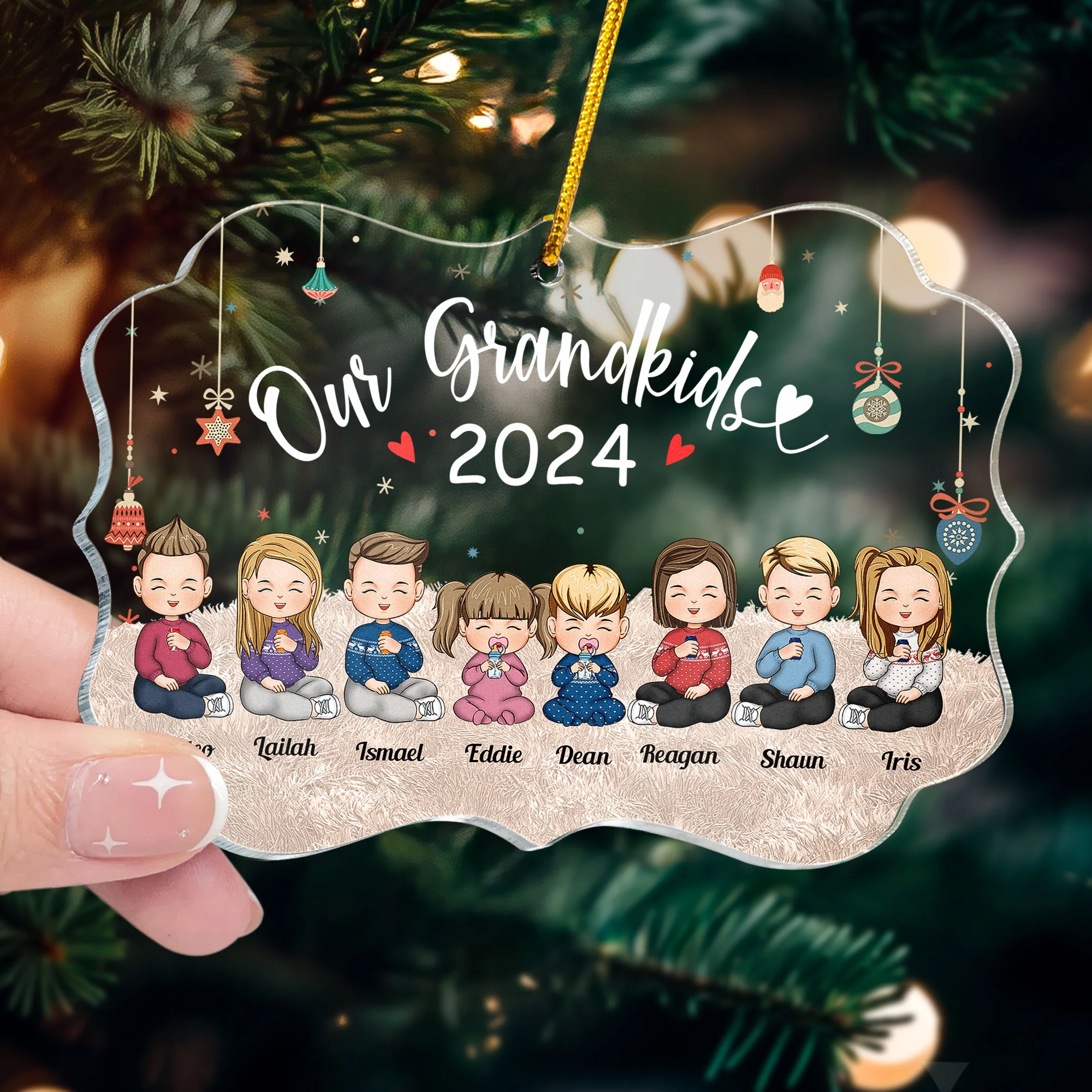 Grandkids 2024 - Personalized Grandkid Ornament - Image 3