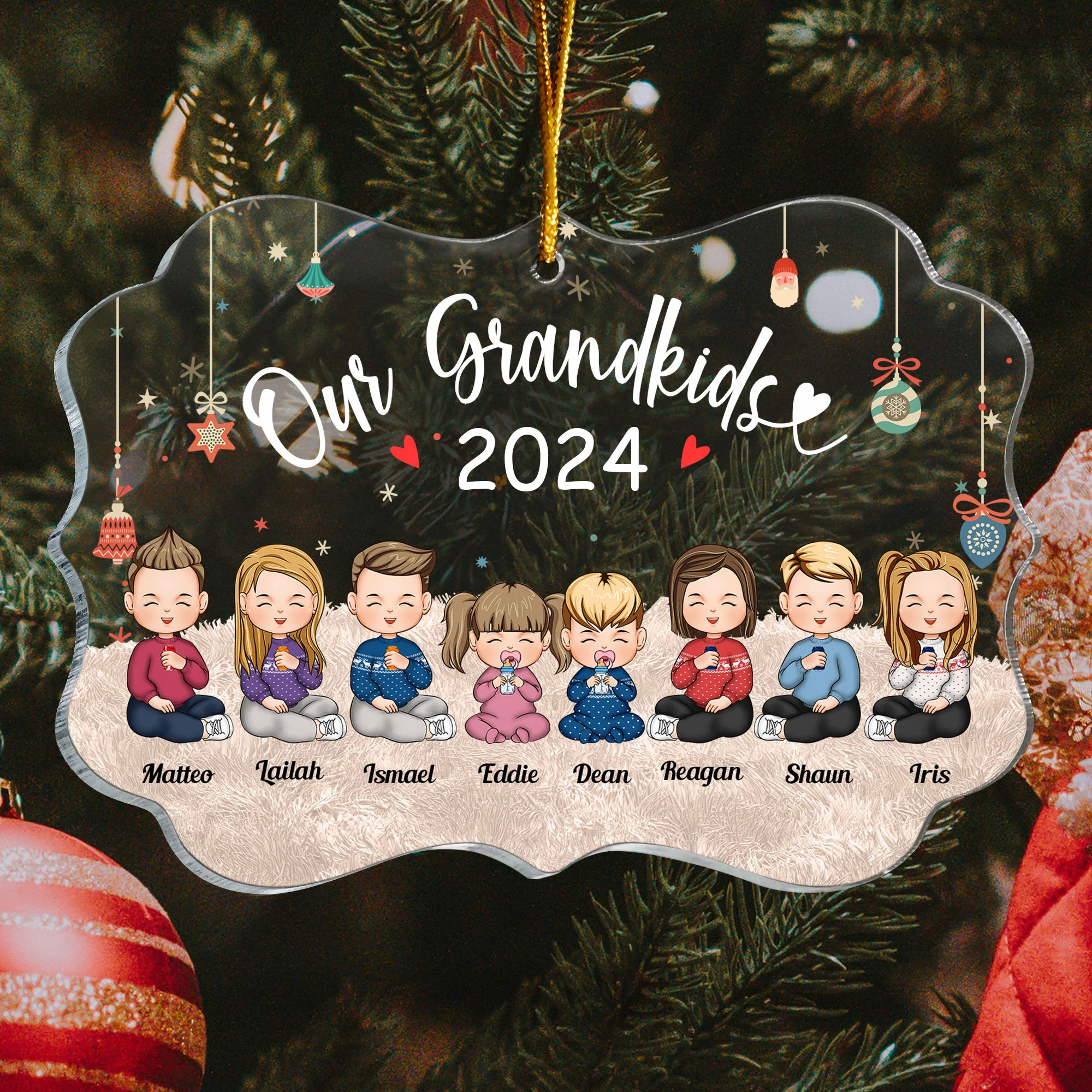 Grandkids 2024 - Personalized Grandkid Ornament - Image 4