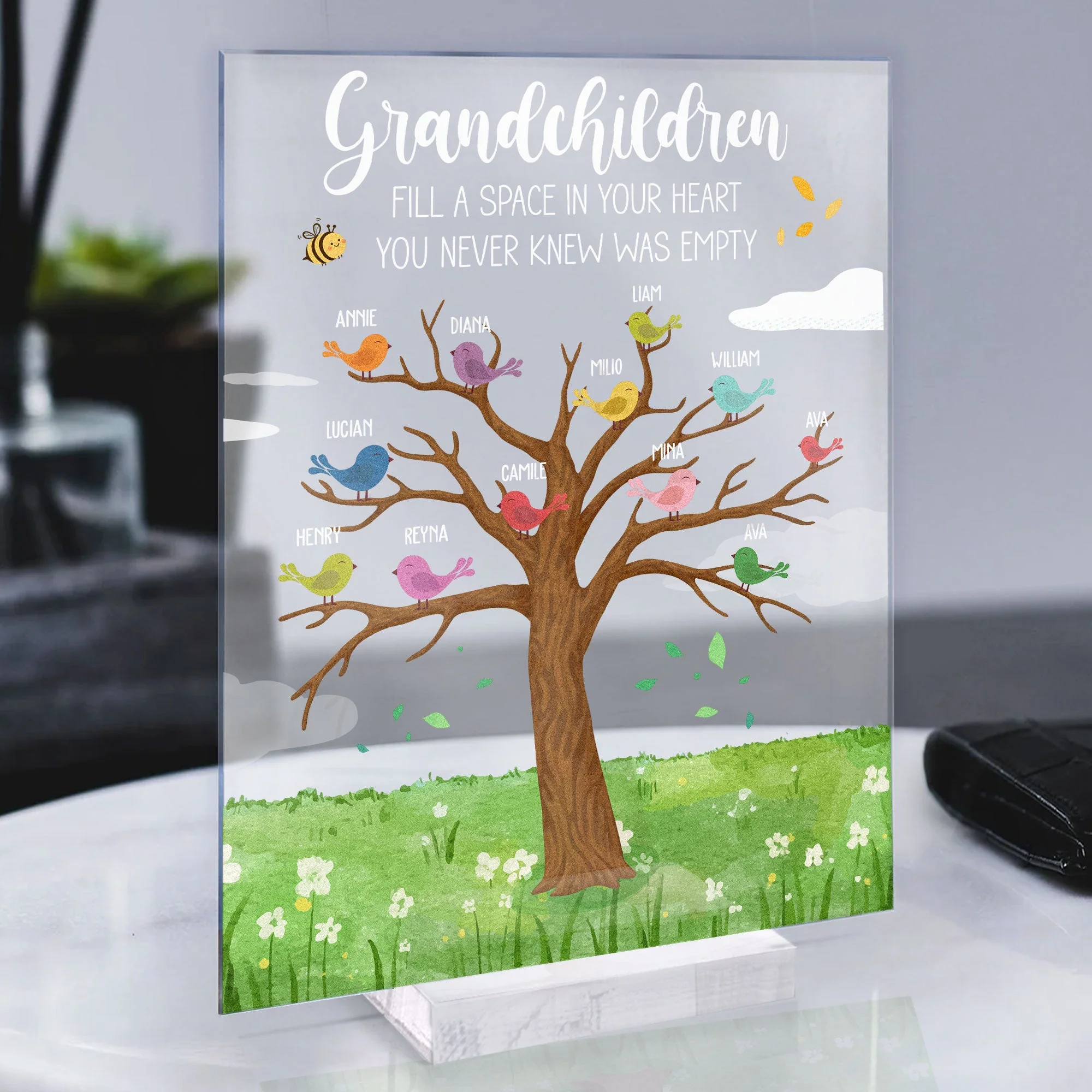 Grandkids Fill A Space In Your Heart - Personalized Acrylic Plaque - Image 5
