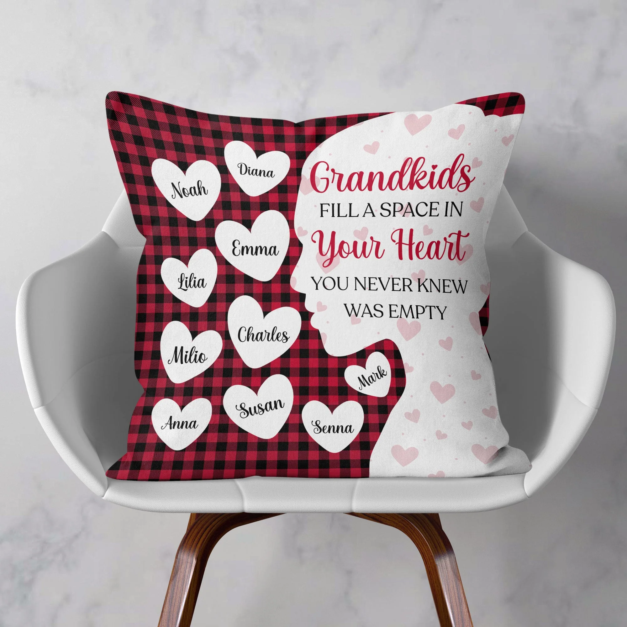 Grandkids Fill Space In Your Heart - Personalized Pillow (Insert Included) - Image 2
