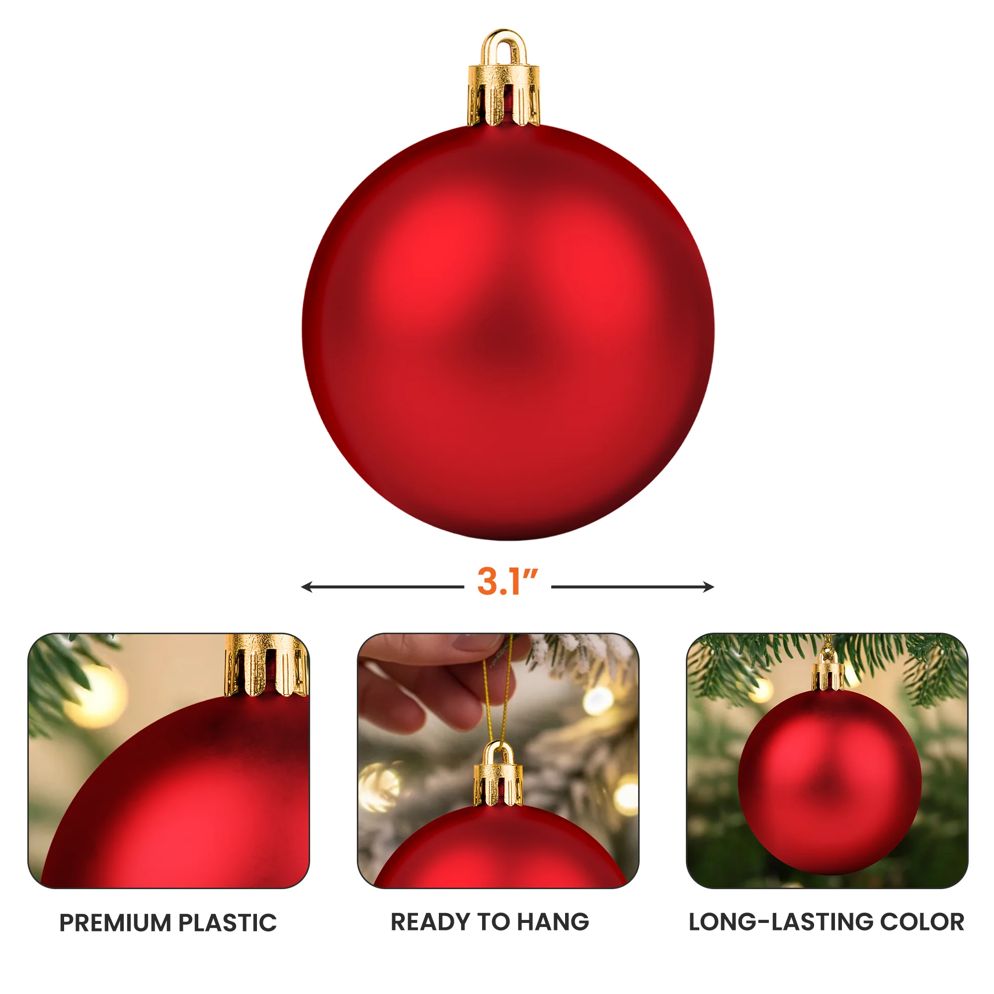 Grandkids Make Life More Grand - Personalized Ball Ornament - Image 5