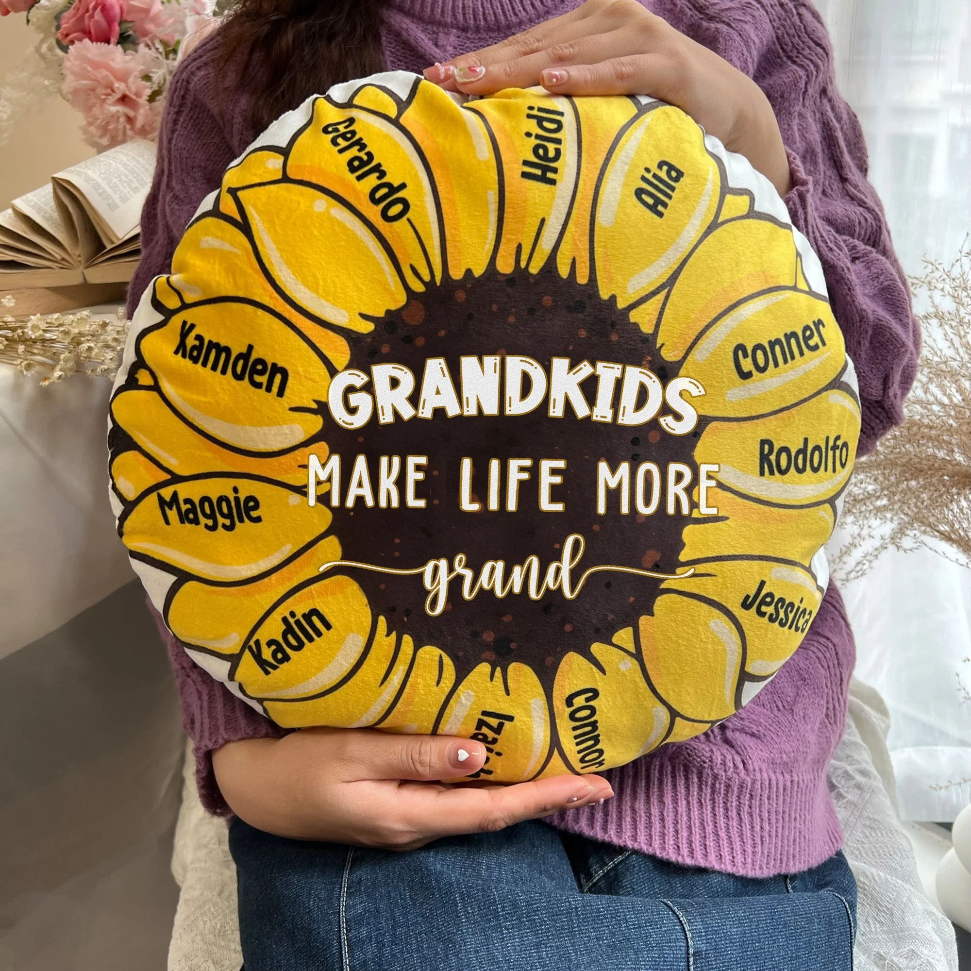 Grandkids Make Life More Grand - Personalized Custom Shaped Pillow - Image 2