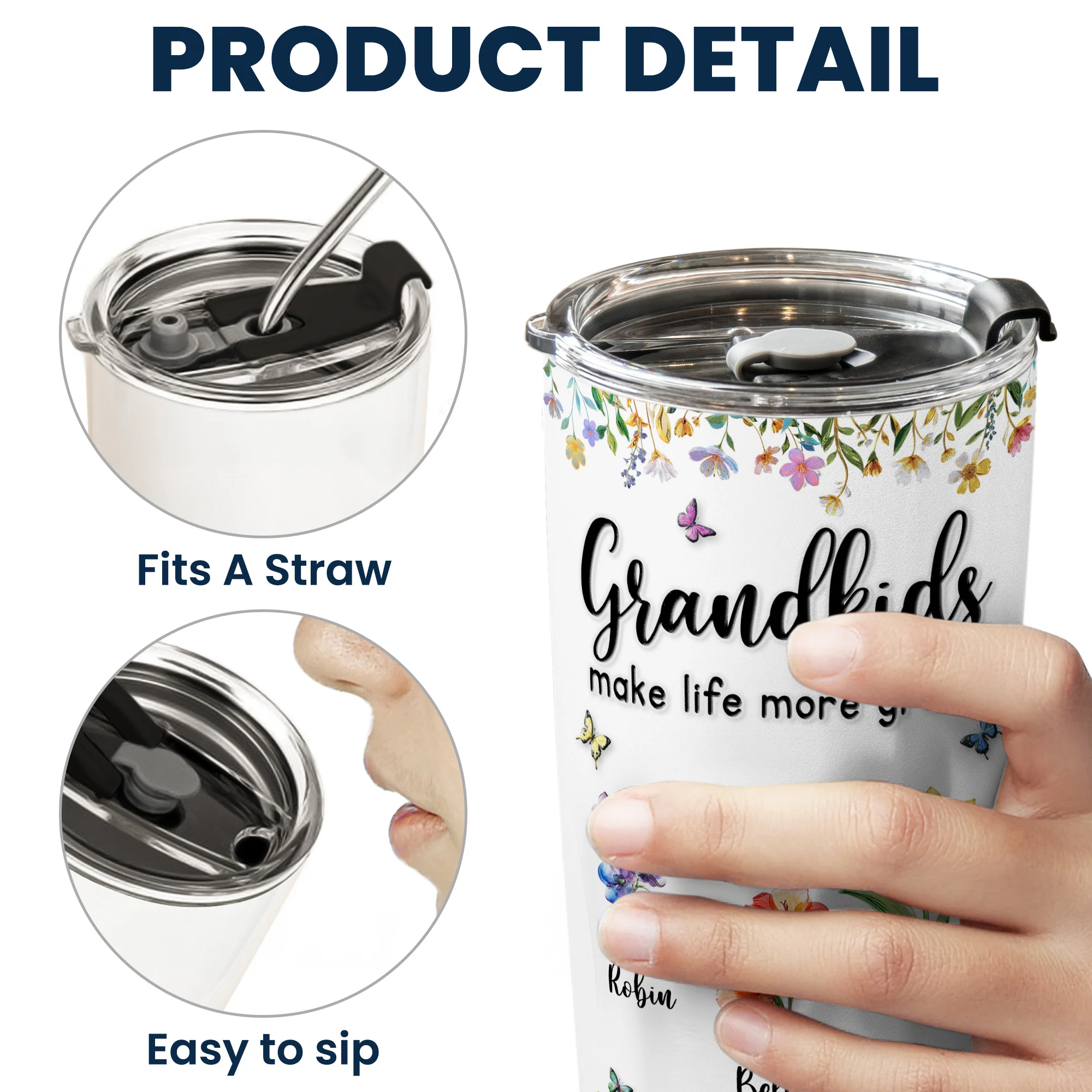 Grandkids Make Life More Grand - Personalized Tumbler - Image 6