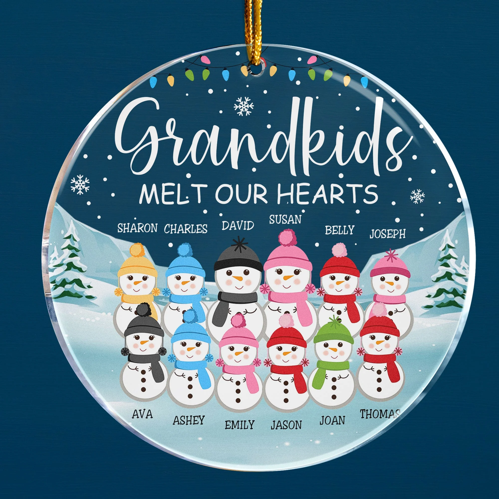 Grandkids Melt Our Heart - Personalized Circle Acrylic Ornament - Christmas, Loving Gift For Grandparent, Grandma, Mimi - Image 2