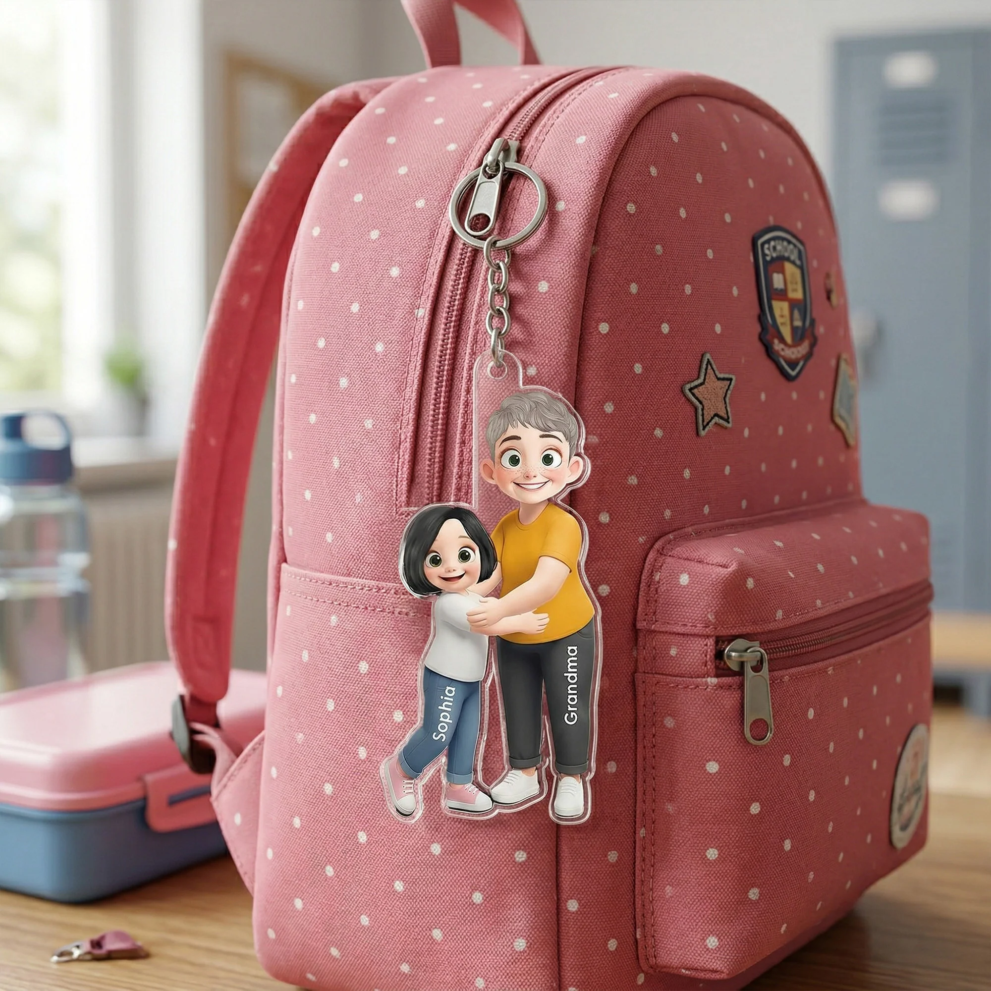 Grandma And Grandkid Love - Personalized Keychain - Image 2