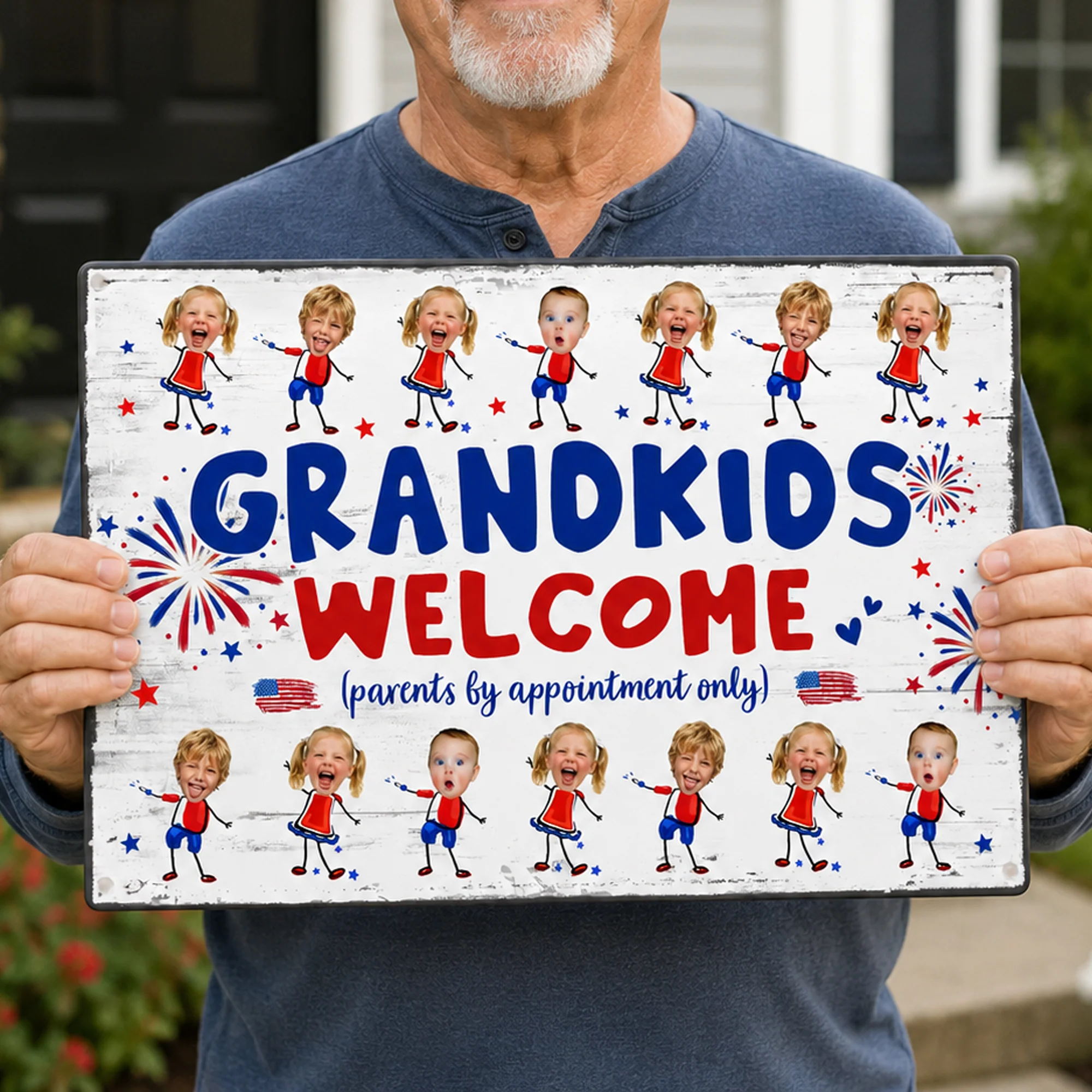 Grandma And Grandpa's House Funny Independence Day - Personalized Metal Sign - Image 4