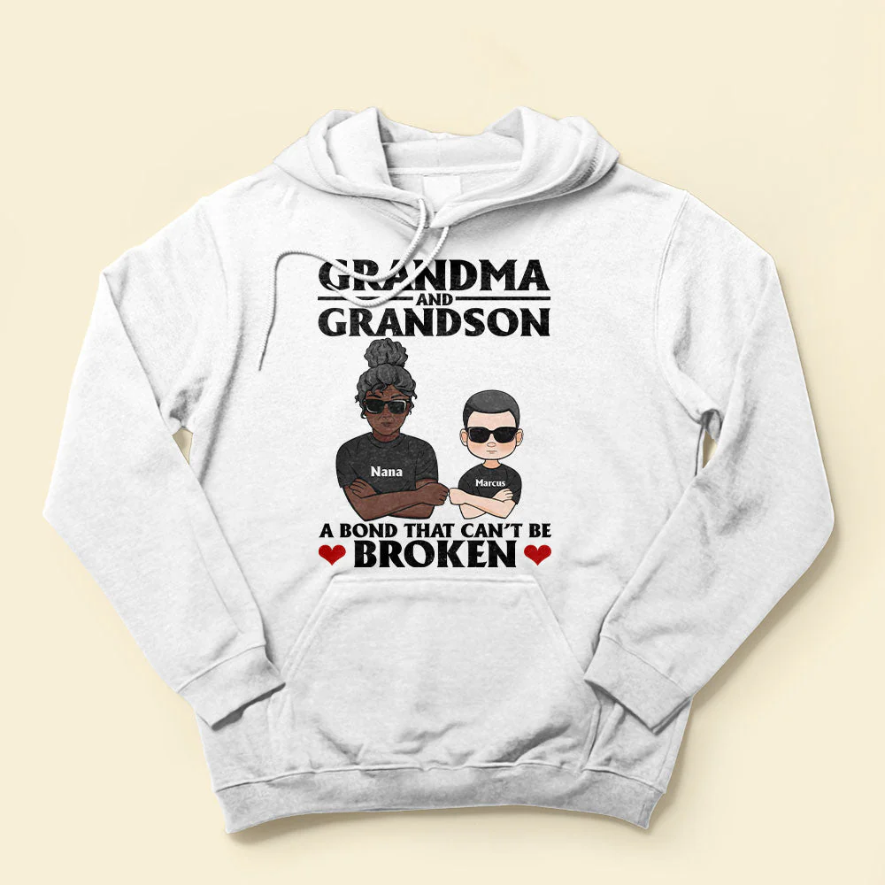 Grandma And Grandson A Bond That Can't Be Broken - Personalized Shirt - Image 4