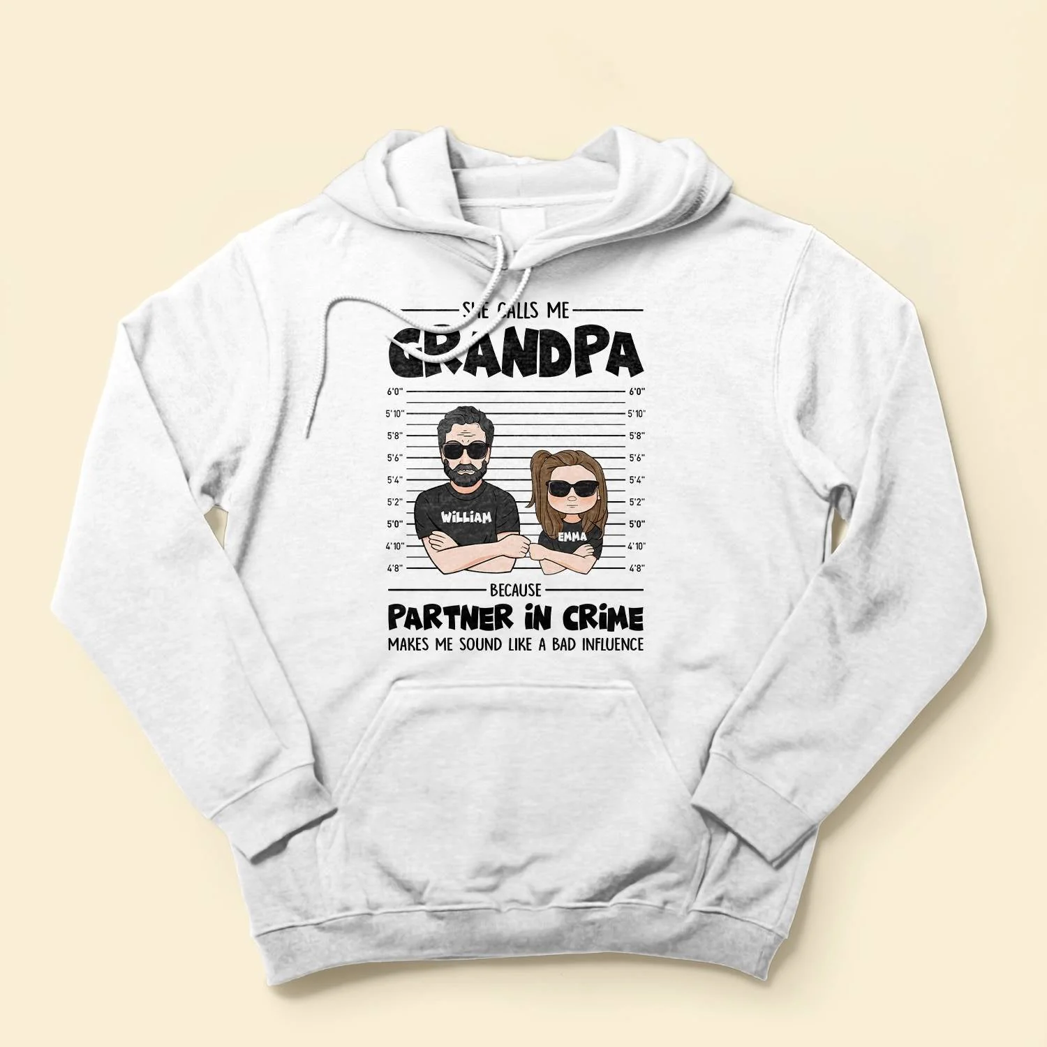Grandma Grandpa Partner In Crime - Personalized Shirt - Gift For Grandpa And Grandma - Man/ Woman/ Kid Illustration - Image 5