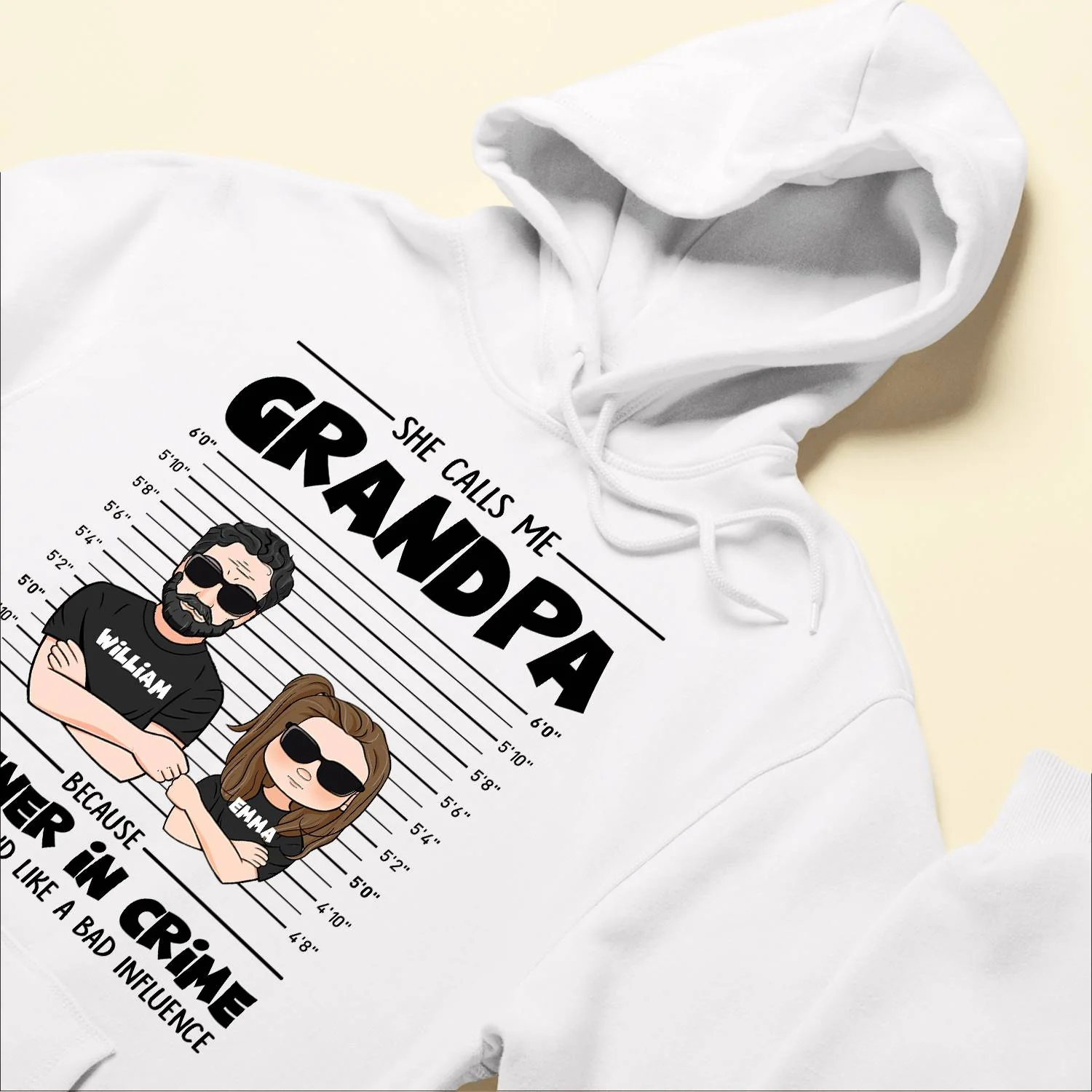 Grandma Grandpa Partner In Crime - Personalized Shirt - Gift For Grandpa And Grandma - Man/ Woman/ Kid Illustration - Image 6