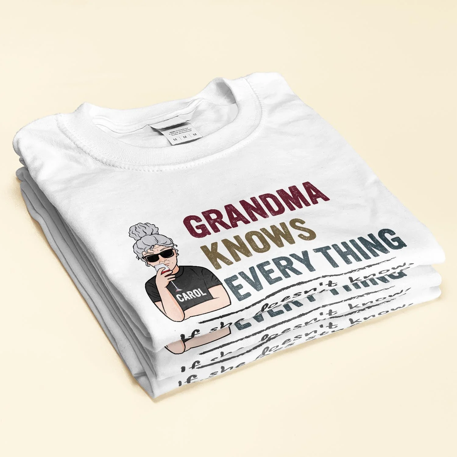 Grandma Knows Every Thing - Personalized Shirt - Birthday, Mother's Day Gift For Grandma, Nana - Image 2