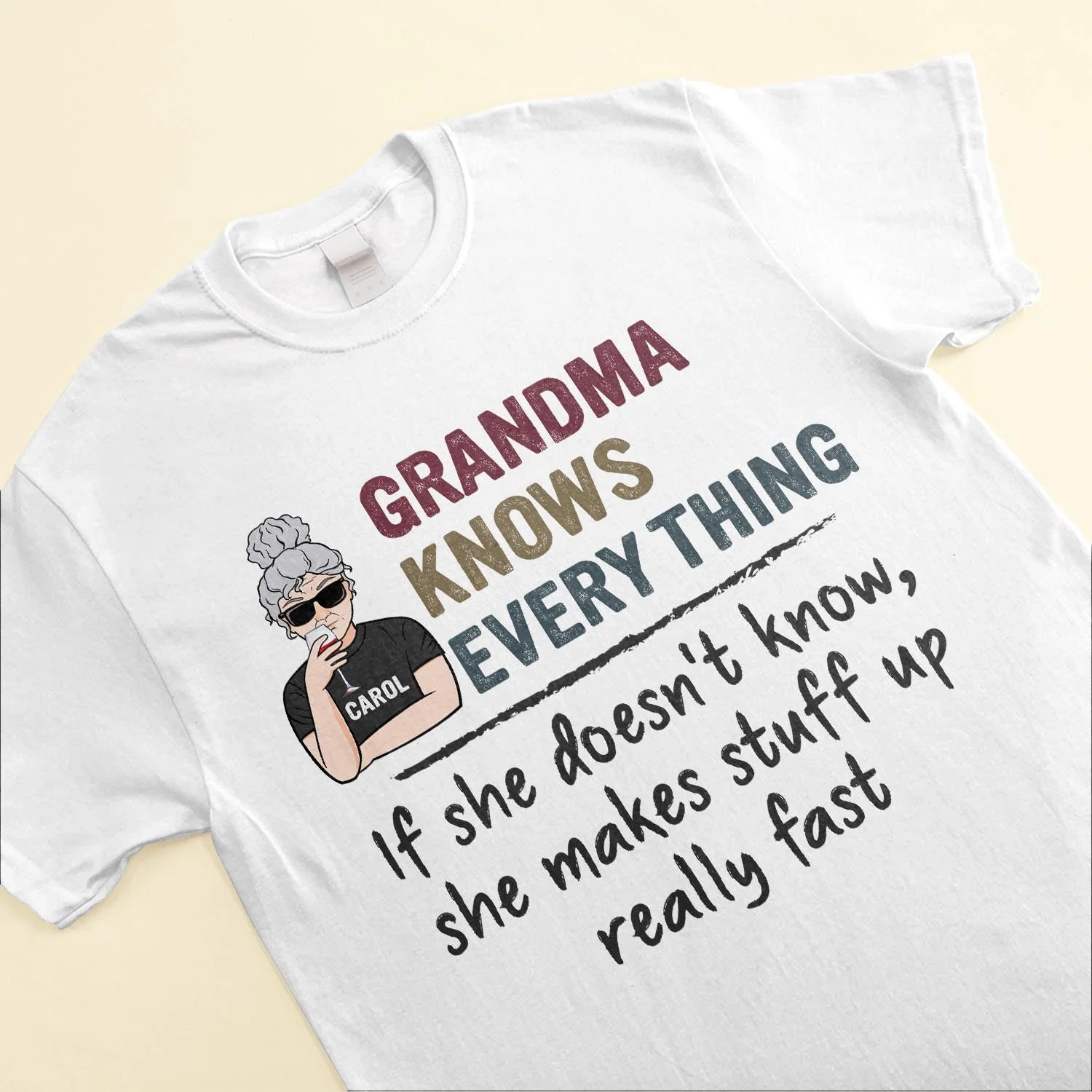 Grandma Knows Every Thing - Personalized Shirt - Birthday, Mother's Day Gift For Grandma, Nana - Image 3
