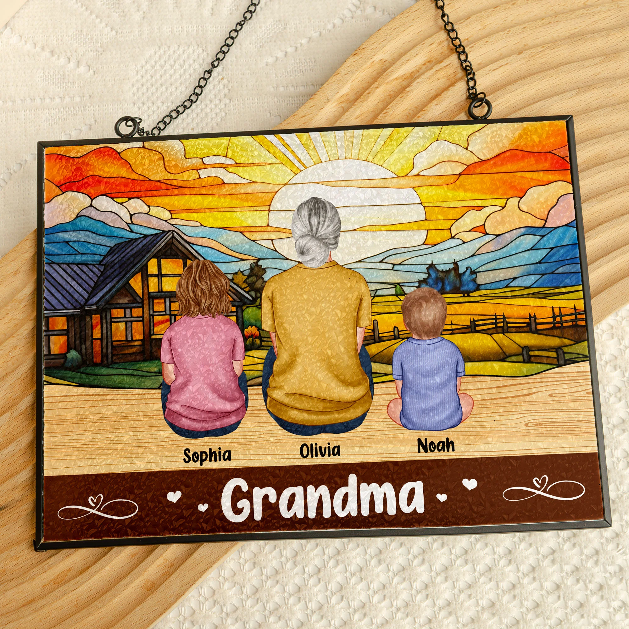 Grandma Love - Personalized Stained Glass Suncatcher - Image 3