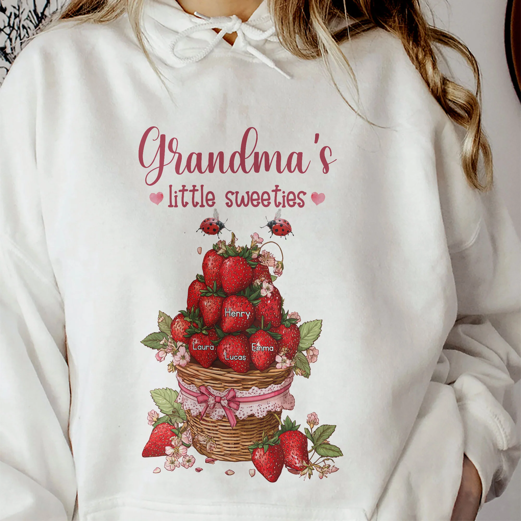 Grandma’s Little Sweeties Strawberry Basket - Personalized Shirt - Image 7
