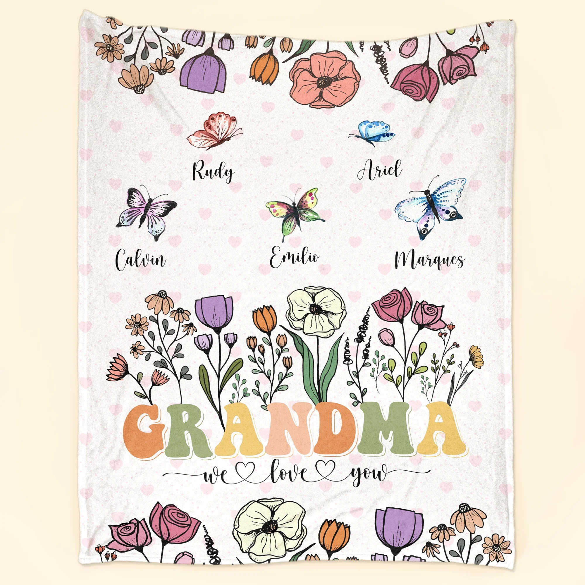 Grandma We Love You - Personalized Blanket - Image 2