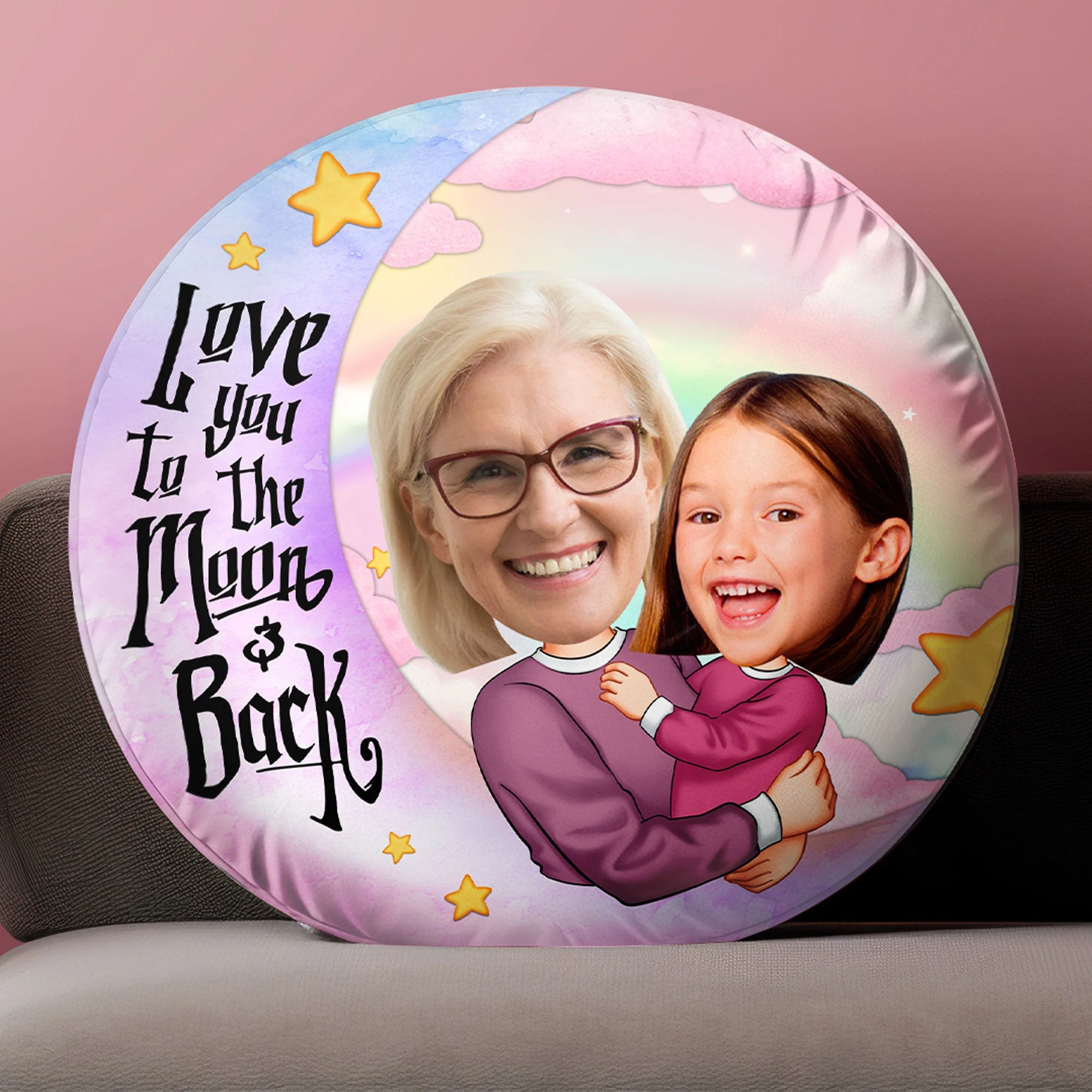 Grandma With Grandchildren - Personalized Photo Pillow - Image 4