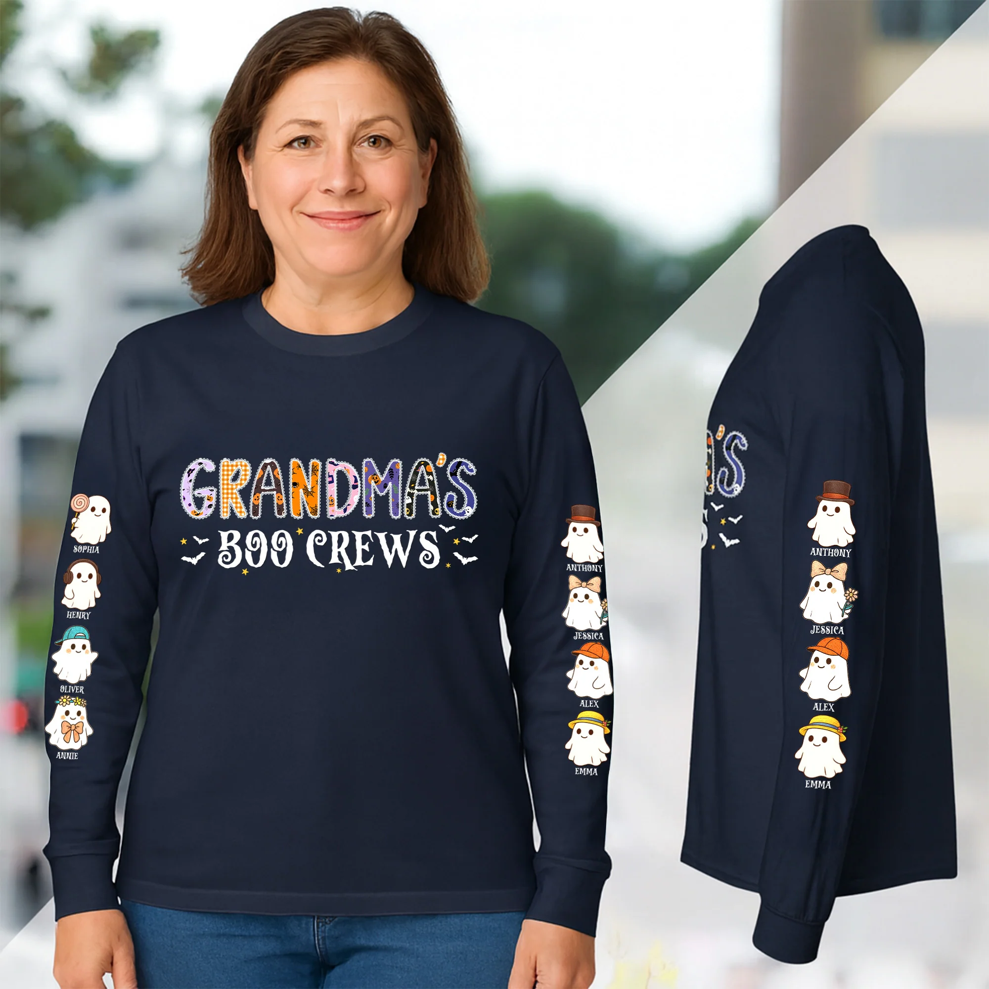 Grandma's Boo Crews - Custom Long Sleeve T-Shirt - Image 6