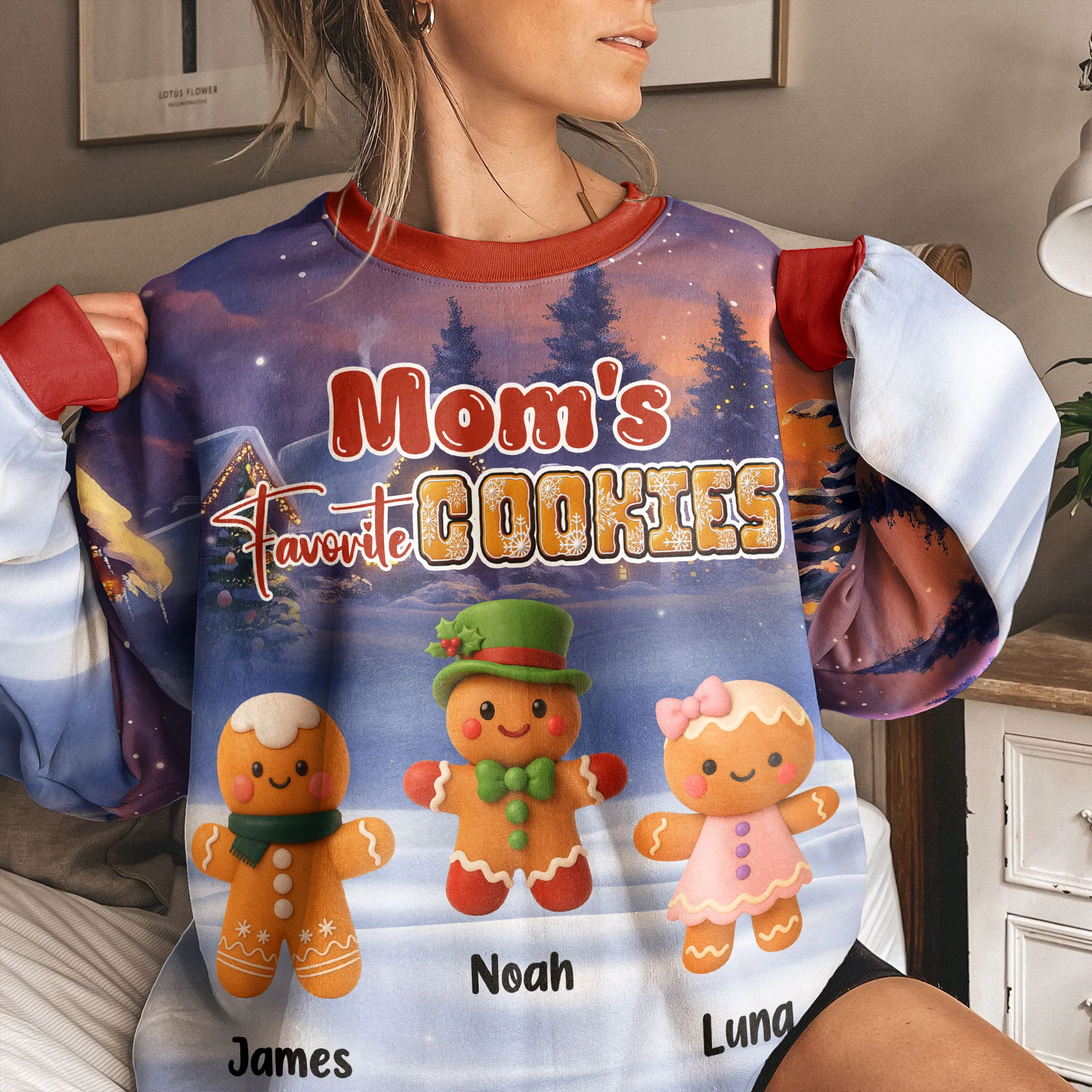 Grandma's Favorite Cookie - Personalized AOP Sweatshirt - Image 4