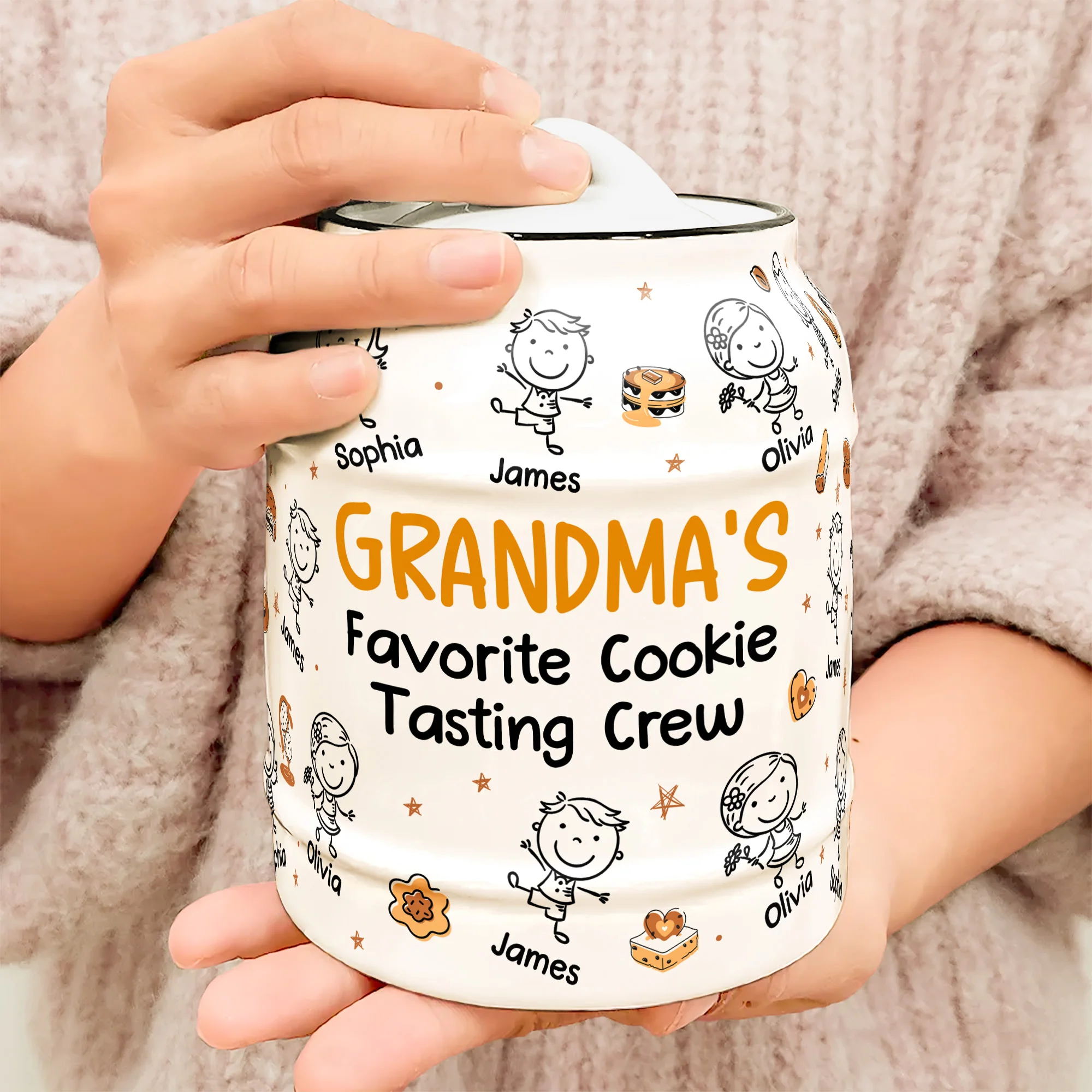 Grandma's Favorite Cookie Tasting Crew - Personalized Cookie Jar - Image 5