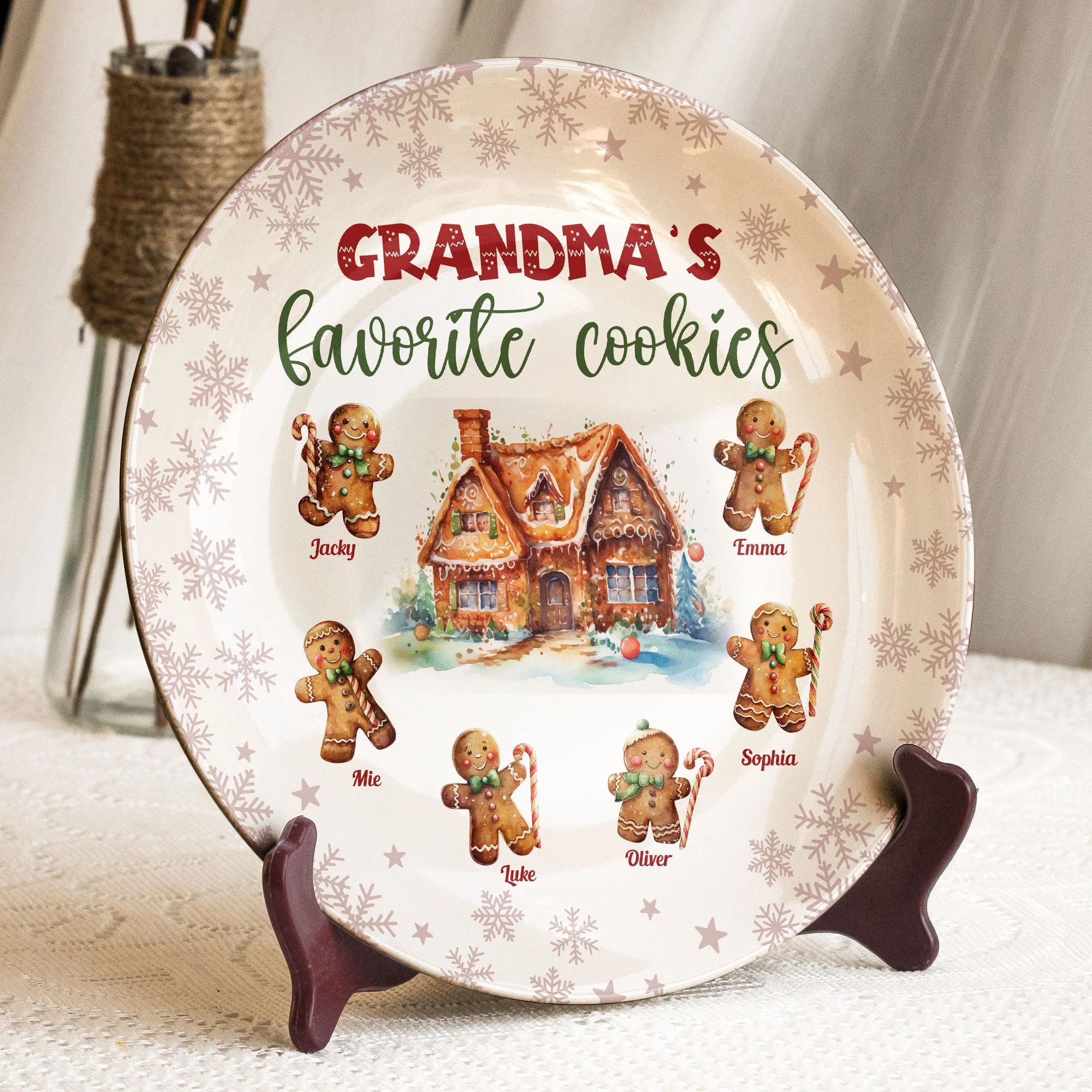 Grandma's Favorite Cookies - Personalized Ceramic Plate - Gift For Grandma - Image 2