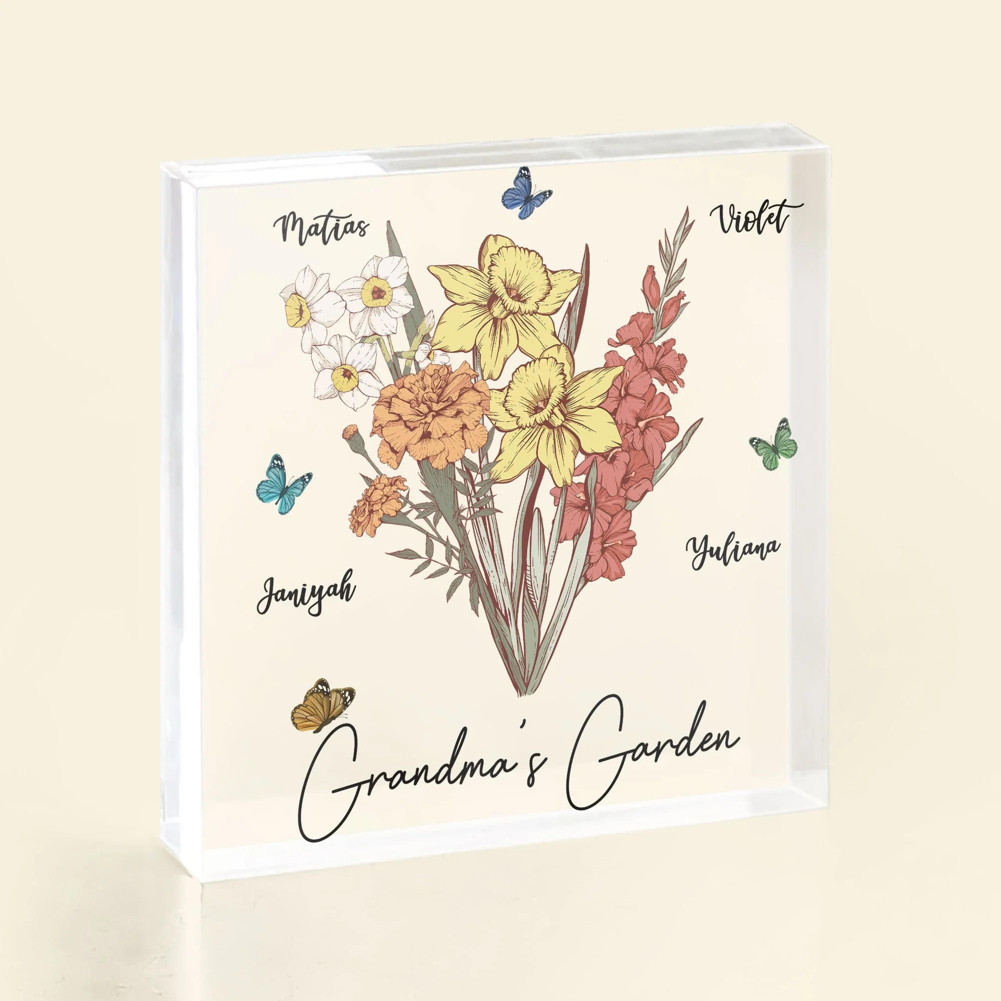 Grandma's Garden Birth Flowers - Personalized Acrylic Plaque - Image 5