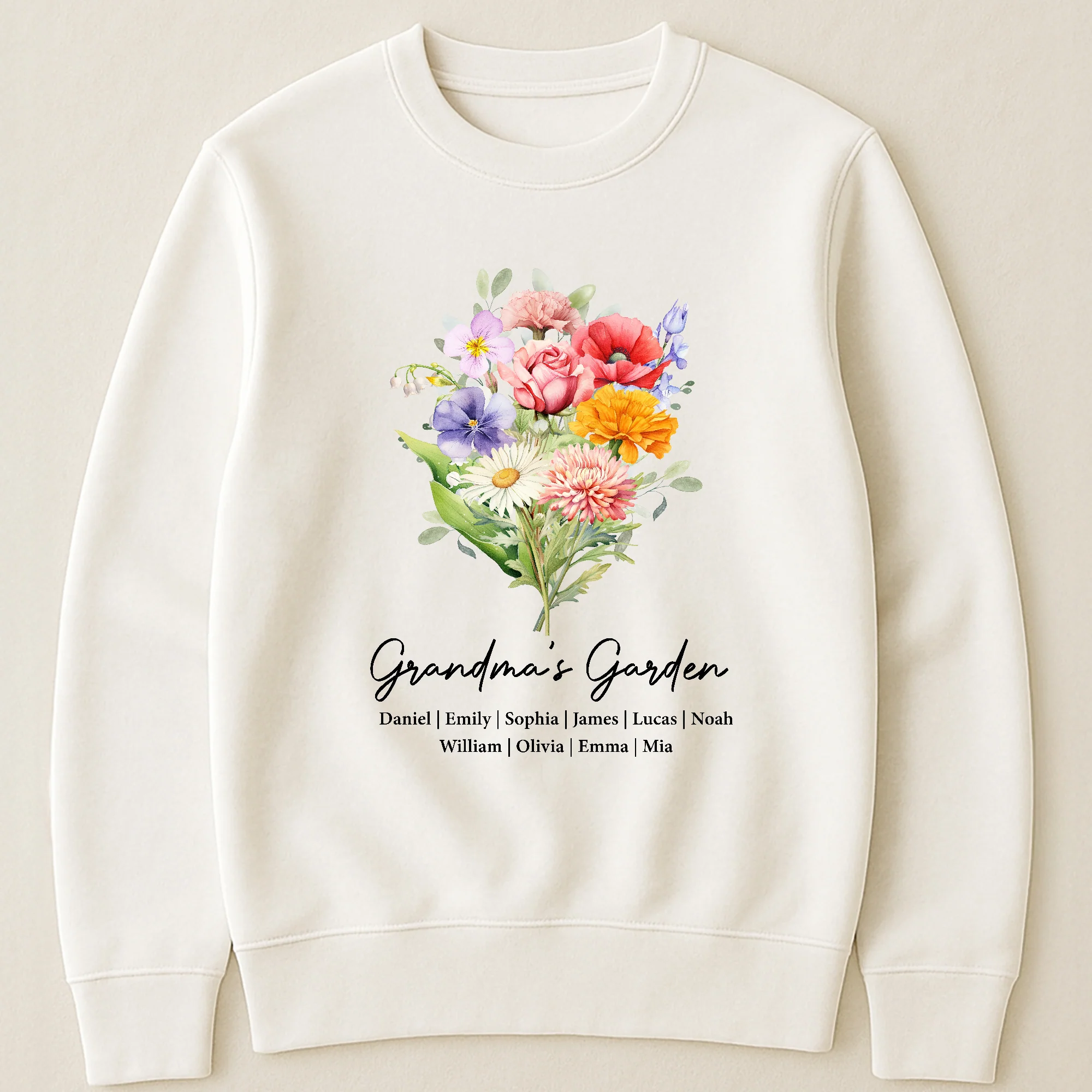 Grandma's Garden, Mimi's Garden, Custom With Grandkids' Birth Flowers - Personalized Shirt - Image 3