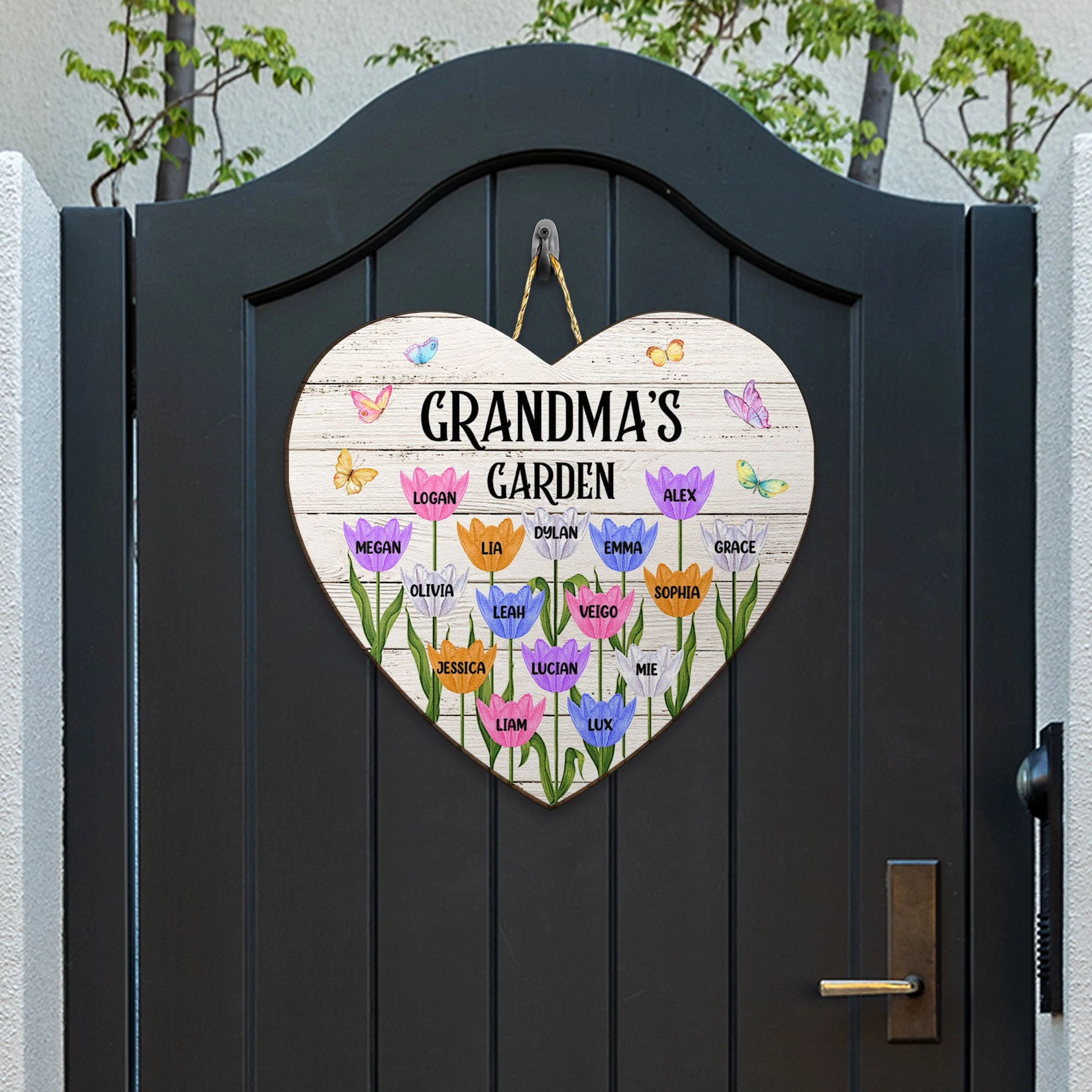 Grandma's Garden - Personalized Custom Shaped Wood Sign - Image 4