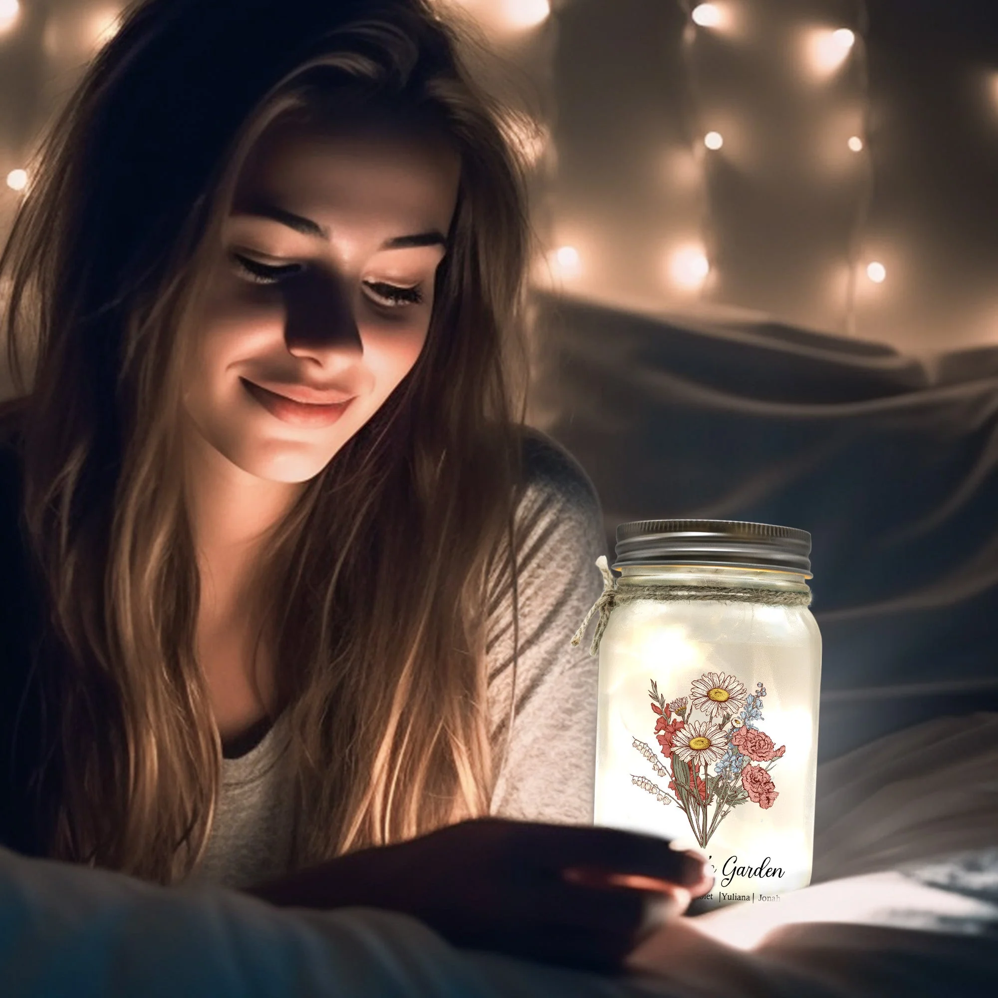 Grandma's Garden - Personalized Mason Jar Light - Image 5