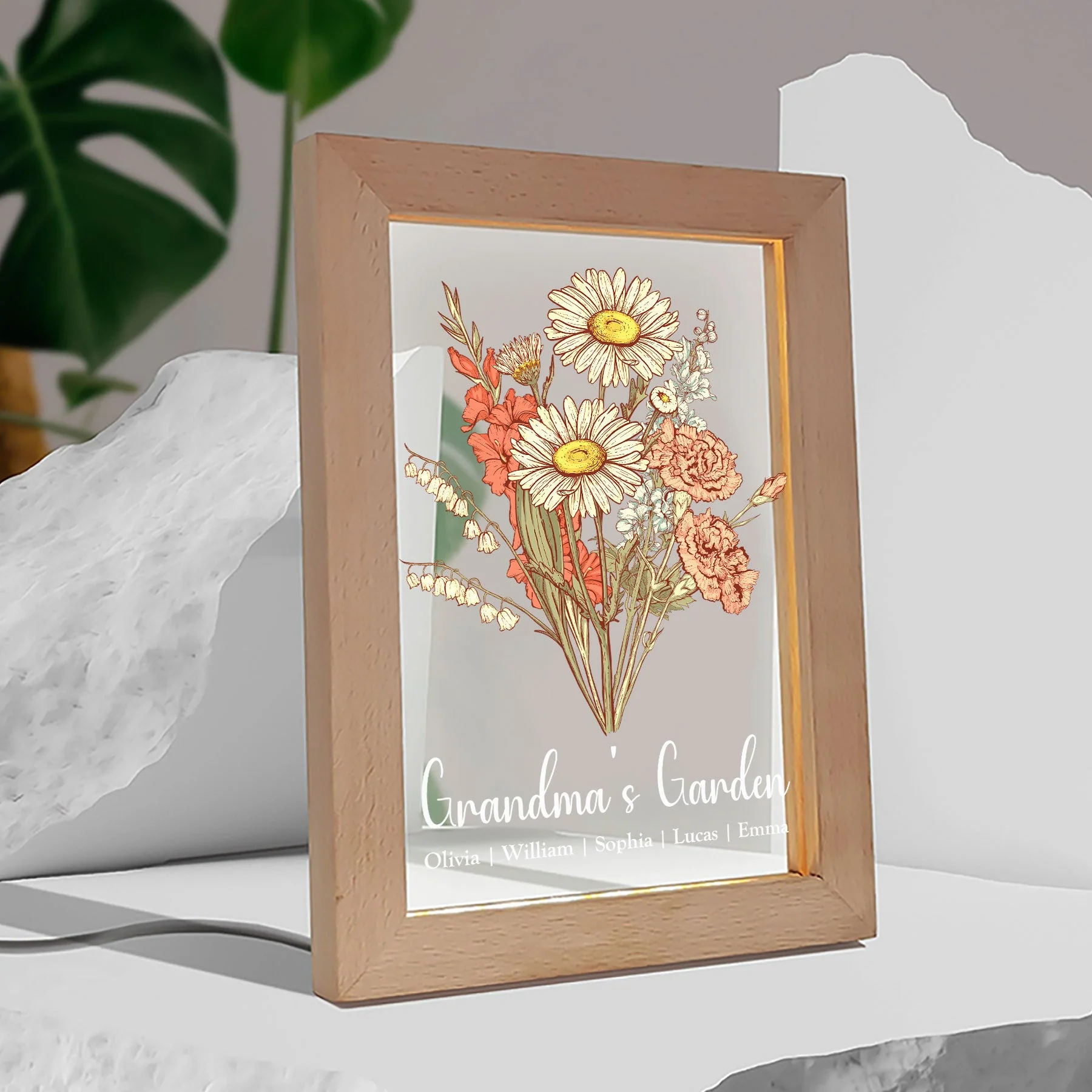 Grandma's Garden - Personalized Frame Lamp - Image 2